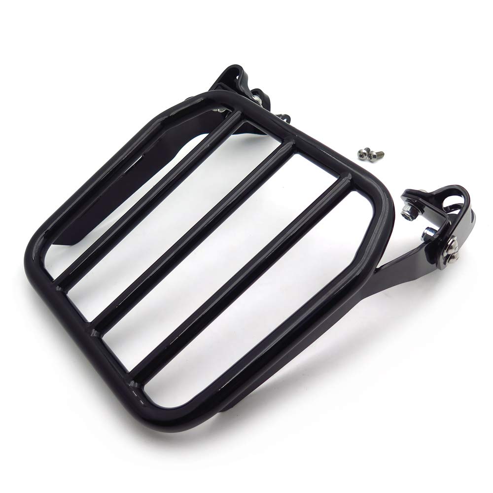 HTTMT US-TGHD-BR-R007-BK Sport Luggage Rack for Holdfast Sissy Bar Upright - Black - Compatible with 2018 & Later FLDE, FLHC, FLHCS, FLSL, FXBB Models - Perfect for Motorcycle Travel & Storage Accessories