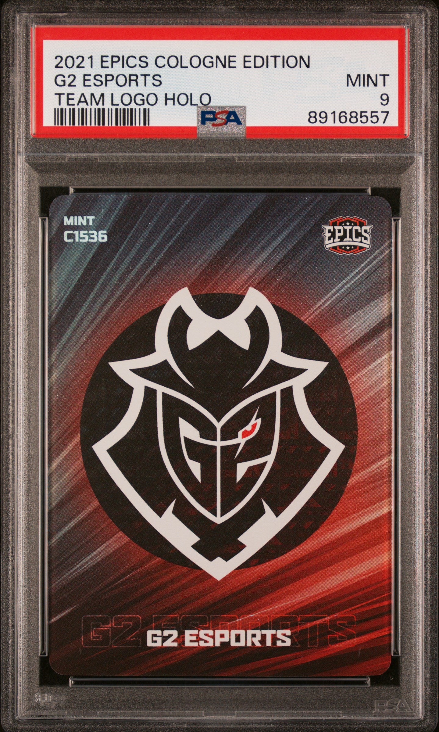 PSA 9 G2 Esports #C1536 Team Logo Holo 2021 Epics Cologne Edition Trading Card - Perfect for Collectors, Gaming Enthusiasts & Esports Fans