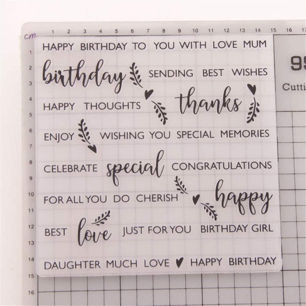 Happy Birthday Plastic Embossing Folders for Scrapbooking, Journaling, DIY Cards & Albums - 12pcs Craft Templates for Paper Crafts, Greeting Cards & Memory Books | Perfect for Birthday Cards, Wedding Invitations & Scrapbook Decorations