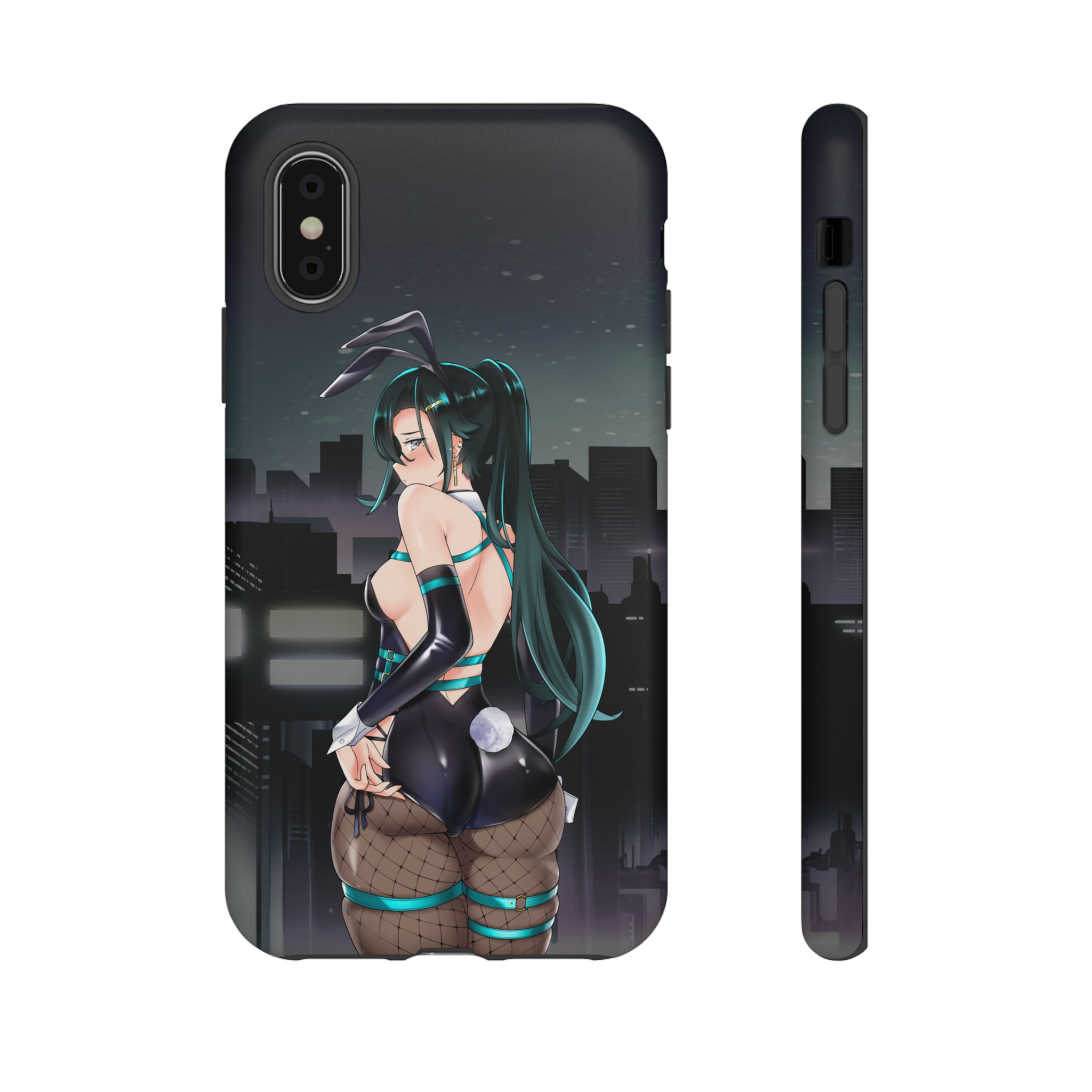 Cute Bunny Girl Floral Design Phone Case for iPhone & Samsung - Trendy Aesthetic Cover for Girls, Teens & Women - Perfect for Daily Use, School & Gifts