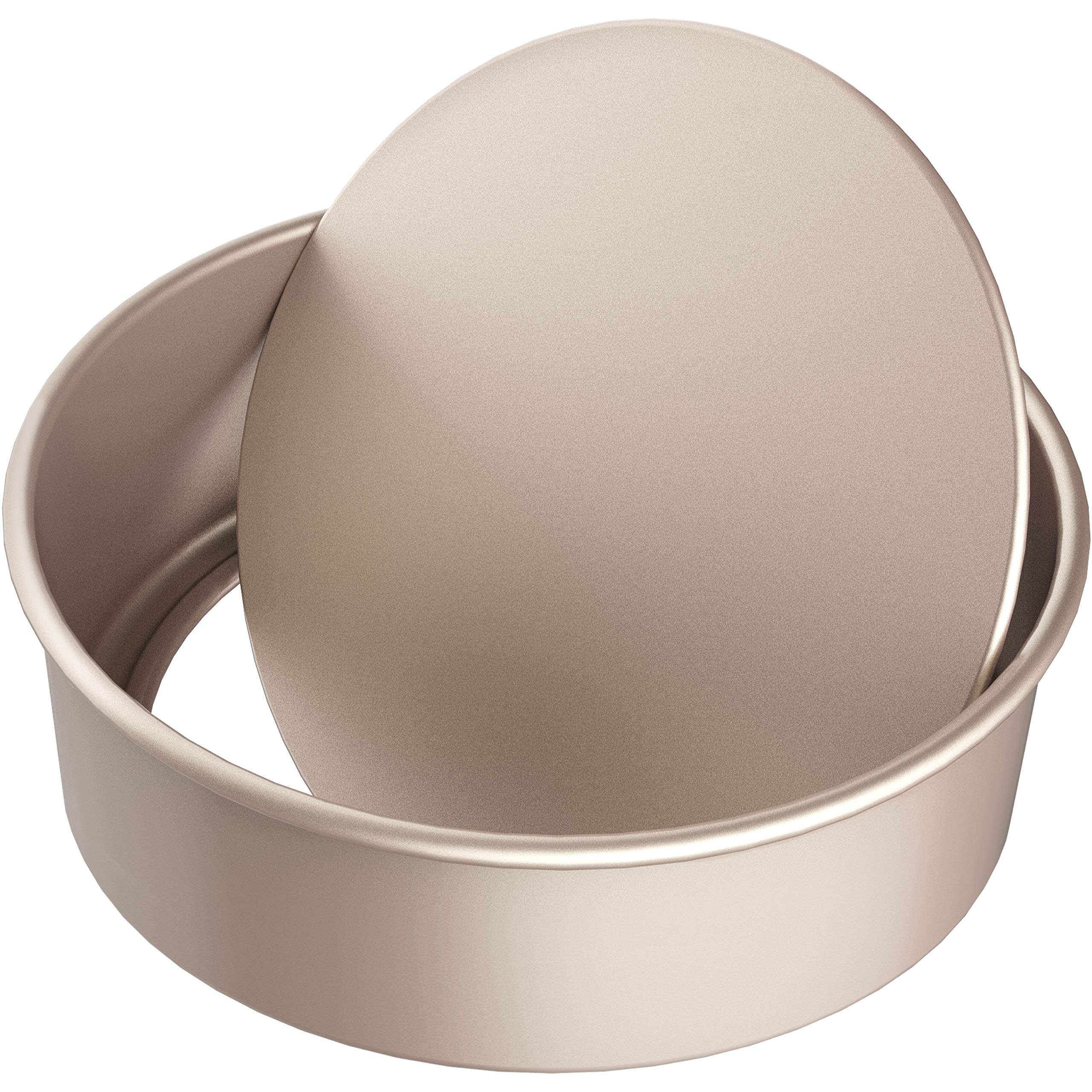 CHEFMADE 8-Inch Round Cake Pan with Removable Bottom - Nonstick Quick Release Coating for Chiffon Cakes - Perfect for Oven Baking, Instant Pot & Home Baking - Ideal for Birthday Cakes, Wedding Desserts & Party Treats