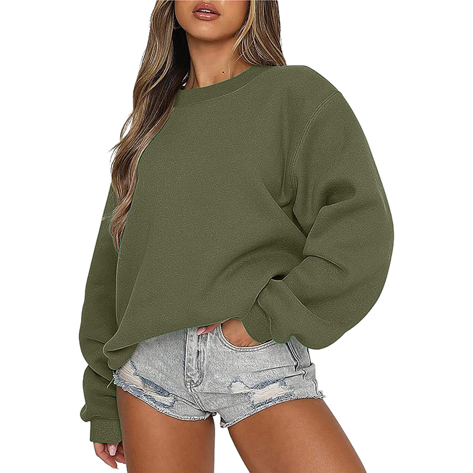 Women's Oversized Crewneck Sweatshirt 2024 | Casual Long Sleeve Loose Pullover | Fall Fashion Hoodie Outfits | Cozy Loungewear & Streetwear Style