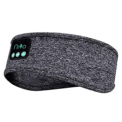 **URBAN SOMBRERO NiYo Sleep Headband with Built-in Wireless Headphones - Comfortable Sports & Sleeping Headband for Music, Meditation, Workouts, Travel & Relaxation (Grey)**