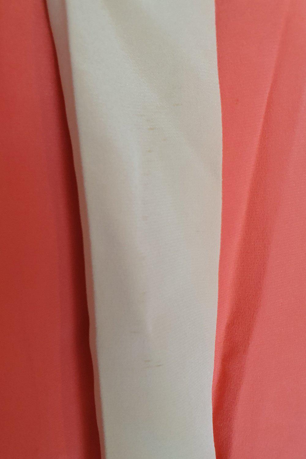 DAY BIRGER E MIKKELSEN Orange & Tan Contrast Trim Silk Blouse Size 40 | Women's Luxury Silk Shirt for Office, Cocktail Parties & Special Occasions
