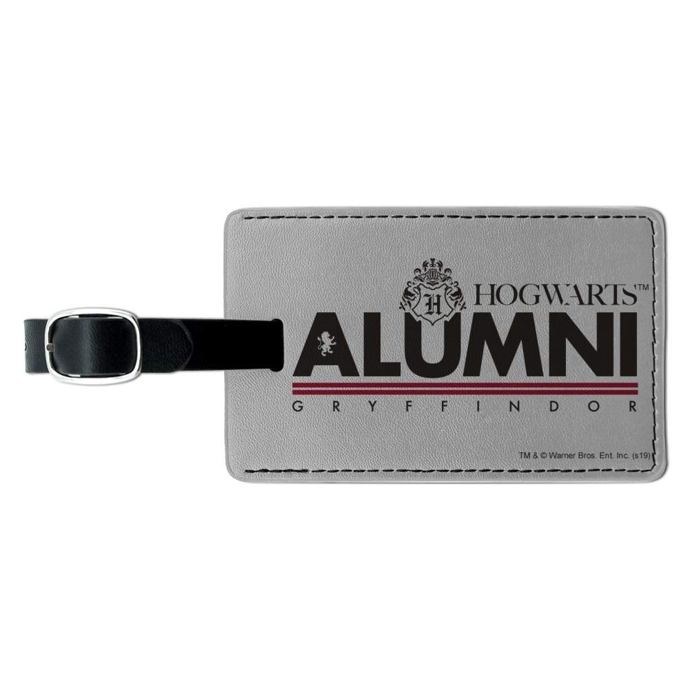 Harry Potter Gryffindor Alumni Leather Luggage Tag - Rectangle Carry-On ID Tag for Suitcases, Backpacks & Travel Bags - Perfect for Harry Potter Fans, Travel Enthusiasts & Gift Giving