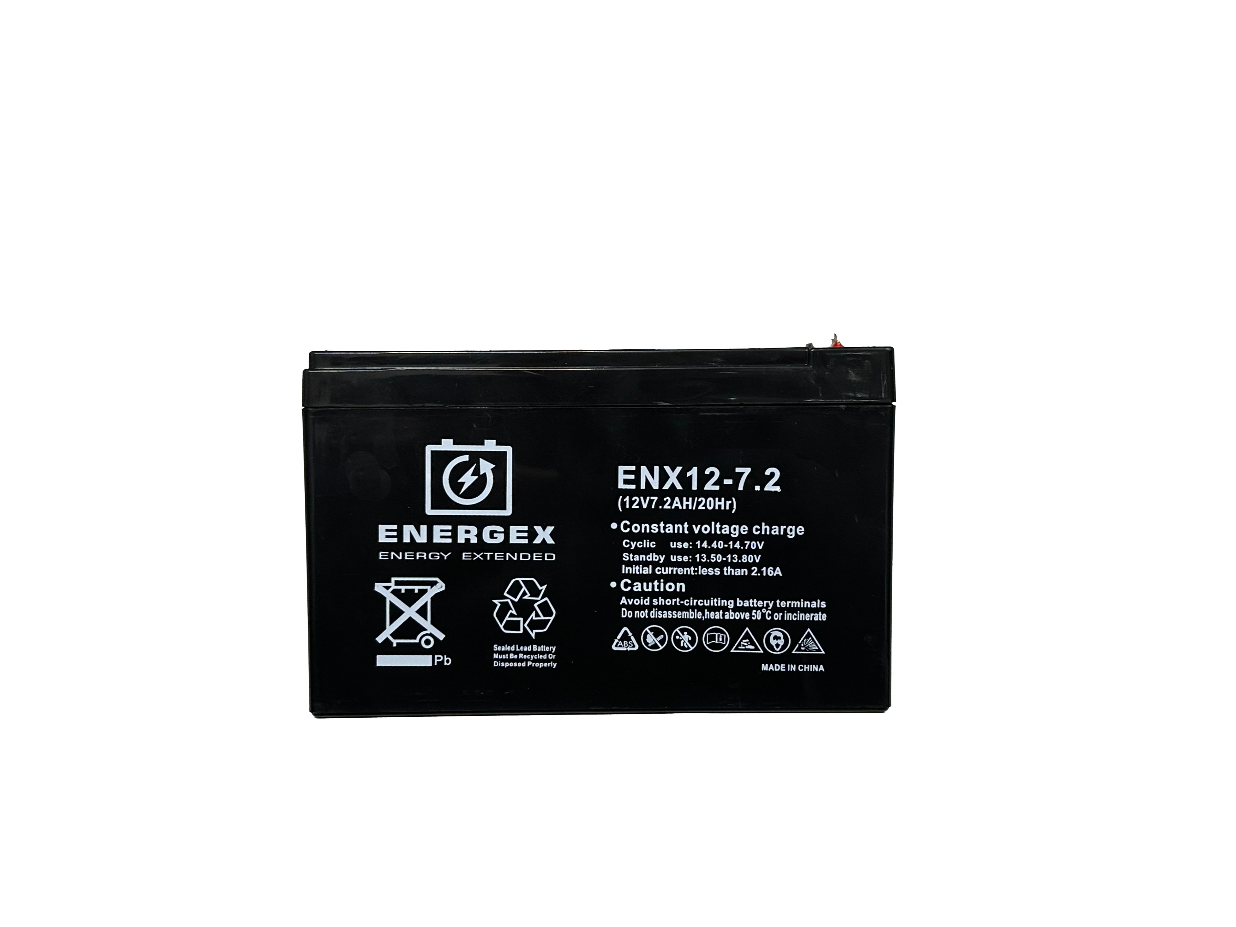 Energex 12V 7.2Ah F2 Sealed Lead Acid Battery - Replacement Power for Security Systems, Emergency Lights & UPS Backup (Ideal for Home & Office Use)