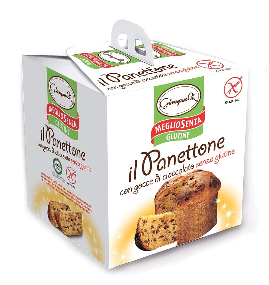 Gluten Free Panettone with Chocolate Chunks - Giampaoli Italian Christmas Cake, Dairy Free & Vegan Holiday Dessert for Parties, Gifts & Festive Celebrations