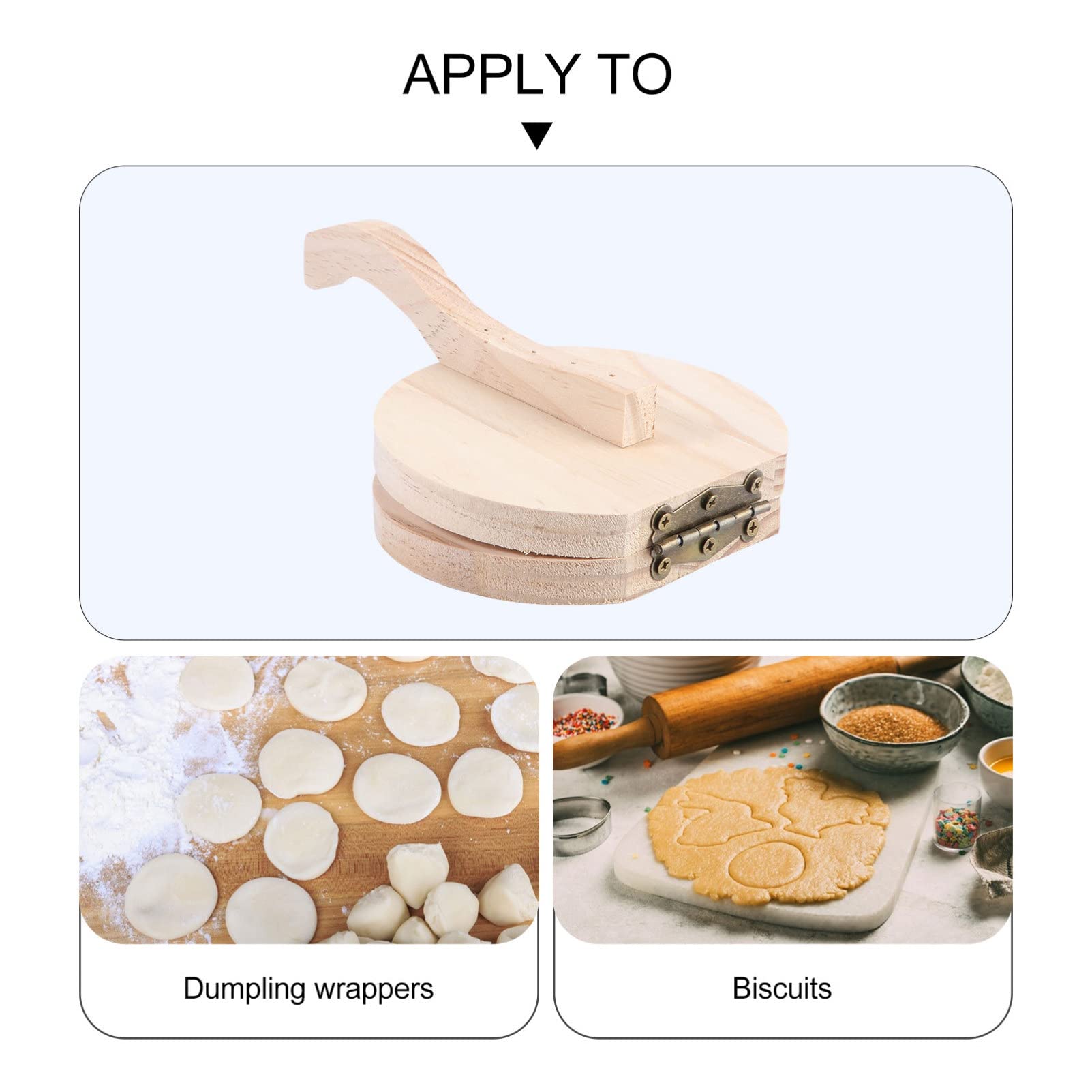 DOITOOL Wooden Tortilla Press - 10 Inch Cast Iron Dumpling & Pizza Dough Press - Heavy Duty Baking Tool for Tacos, Empanadas, Arepas (Perfect for Home Kitchen & Mexican Restaurants)