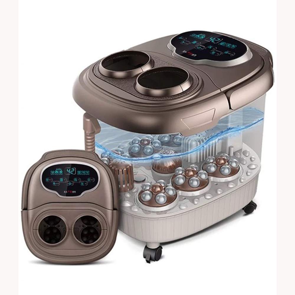Electric Foot Spa Massager with Heat, Bubbles & Water Jets - Rolling Vibration for Relaxation - Pedicure Foot Bath Tub for Home Salon - Perfect for Tired Feet After Work, Travel or Gym