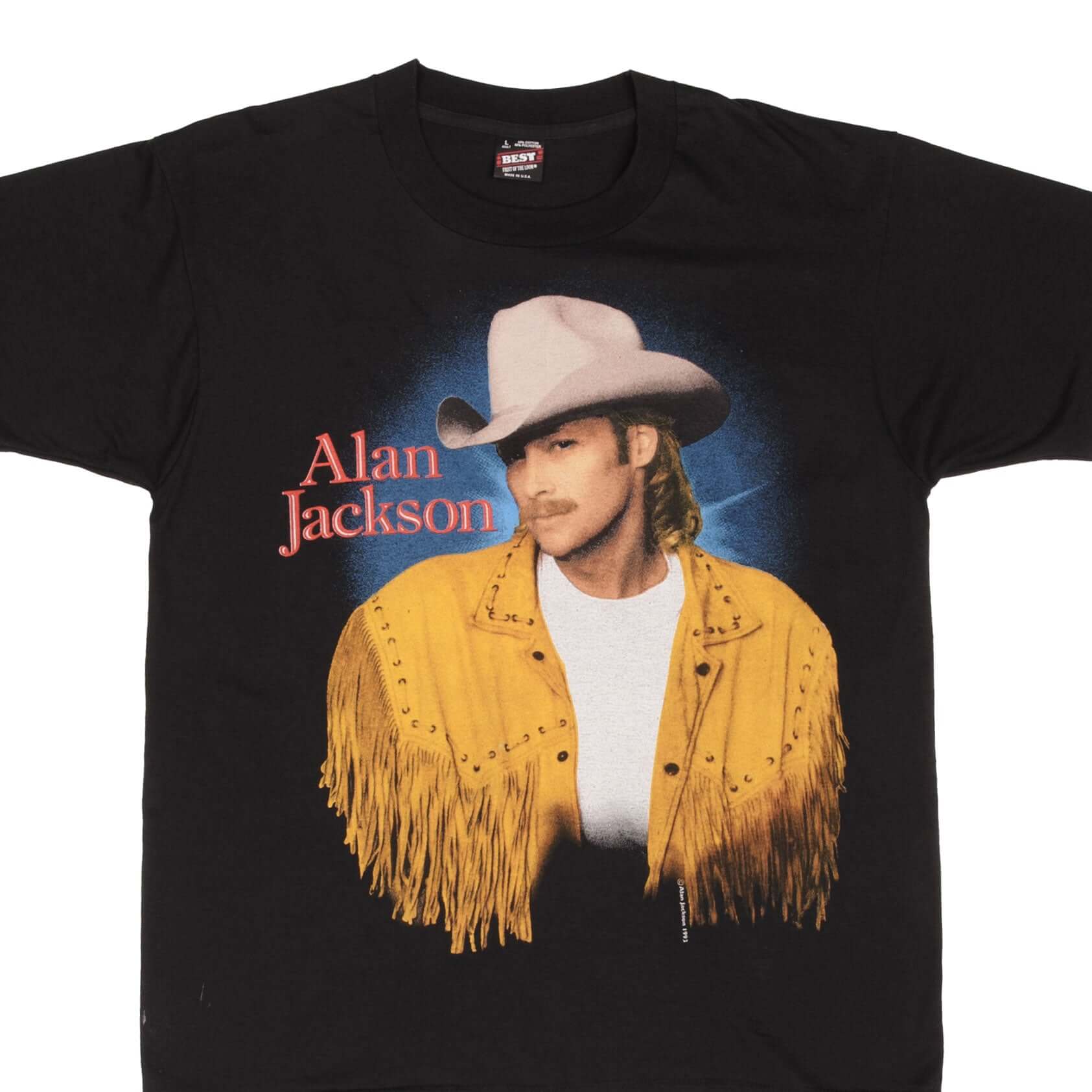 Vintage Alan Jackson 1993 Tour T-Shirt - Large Size, 100% Cotton, Made in USA - Perfect for Concerts, Country Music Fans & Retro Fashion Lovers