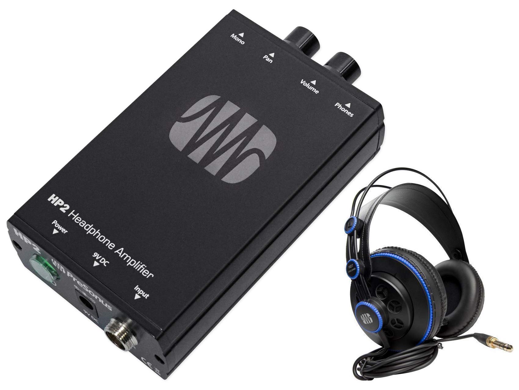 Presonus HP2 2-Channel Stereo Headphone Amplifier with HD7 Studio Headphones - Professional Audio Monitoring for Recording, Mixing & Podcasting
