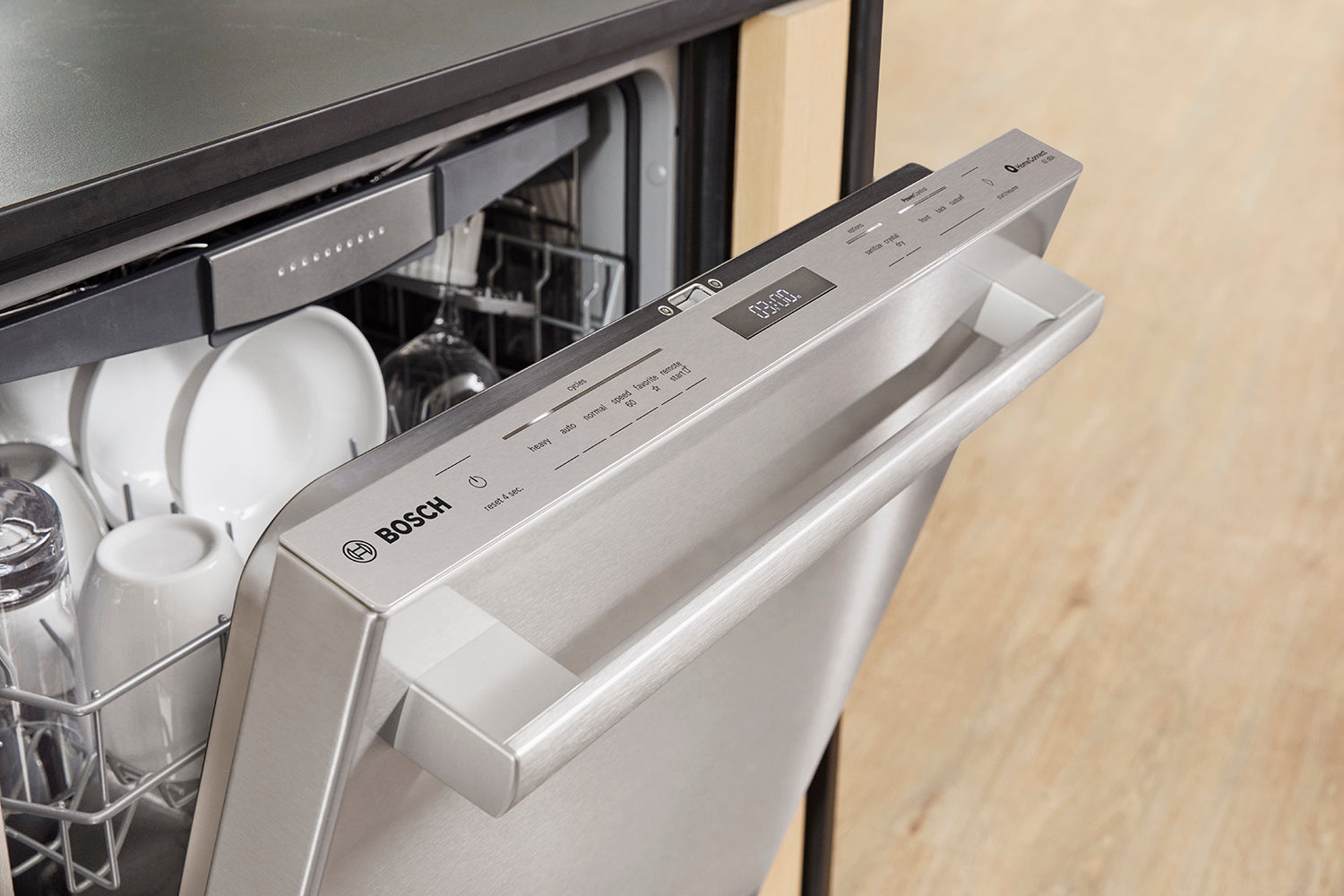 Bosch 800 Series 24 Inch Stainless Steel Smart Dishwasher with Home Connect, Third Rack & CrystalDry (SHX78CM5N) - Perfect for Large Families & Entertaining