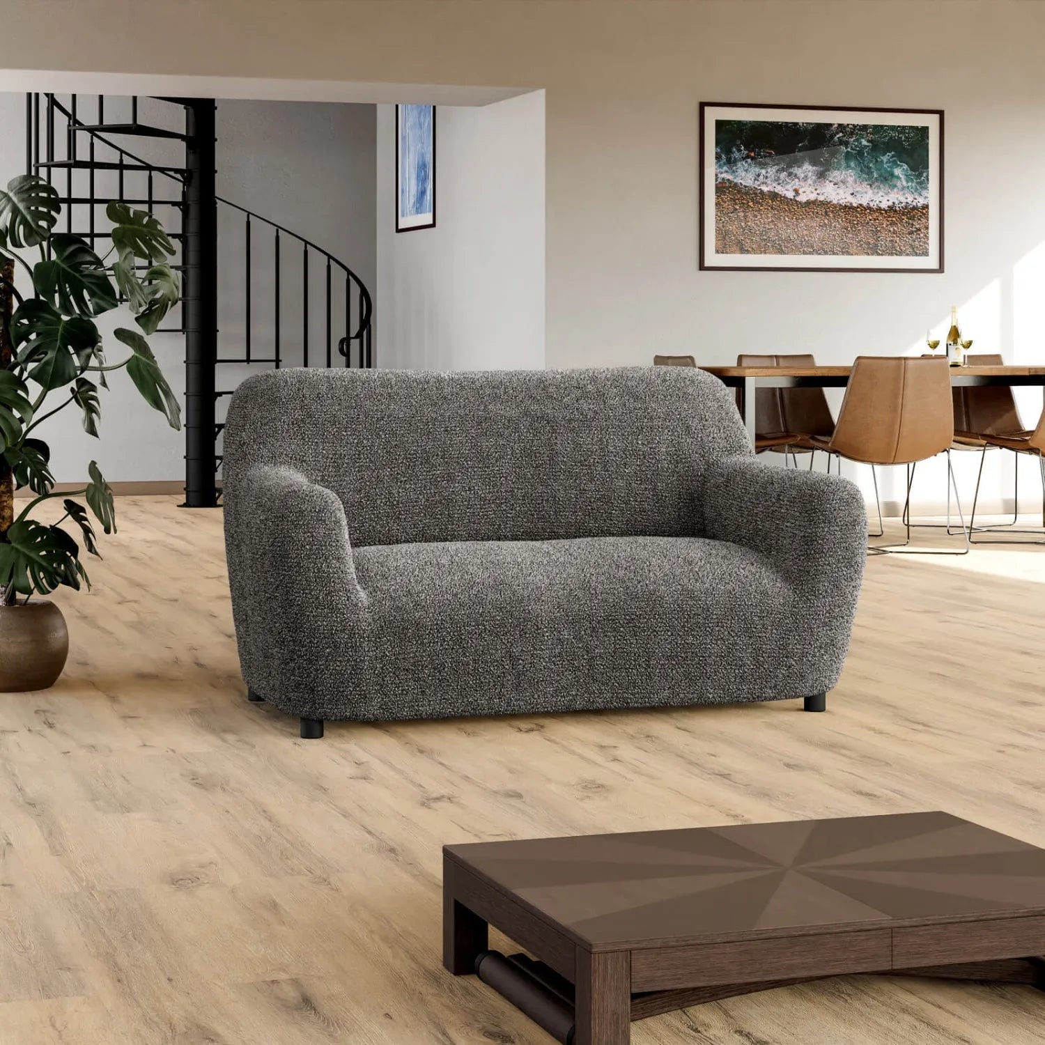 2 Seater Loveseat Slipcover - Soft Microfiber Fabric with Stylish Prints - Perfect for Living Room, Bedroom or Dorm Decor