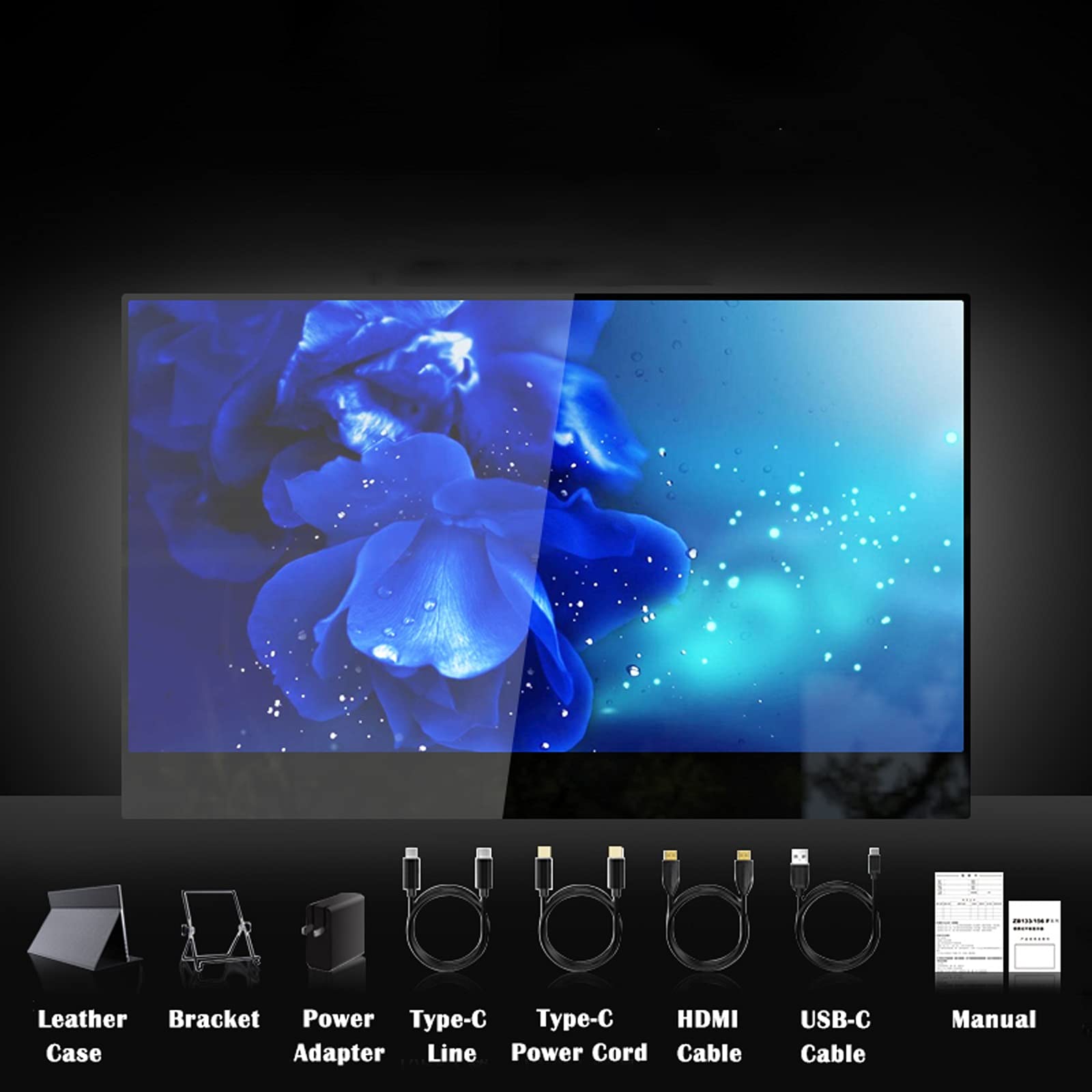 17.3'' 4K HDR Portable USB-C Monitor with Smart Cover & Dual Speakers - FHD IPS External Display for Laptop, PC, Phone, PS4, Xbox & Switch - Perfect for Gaming, Work & Travel