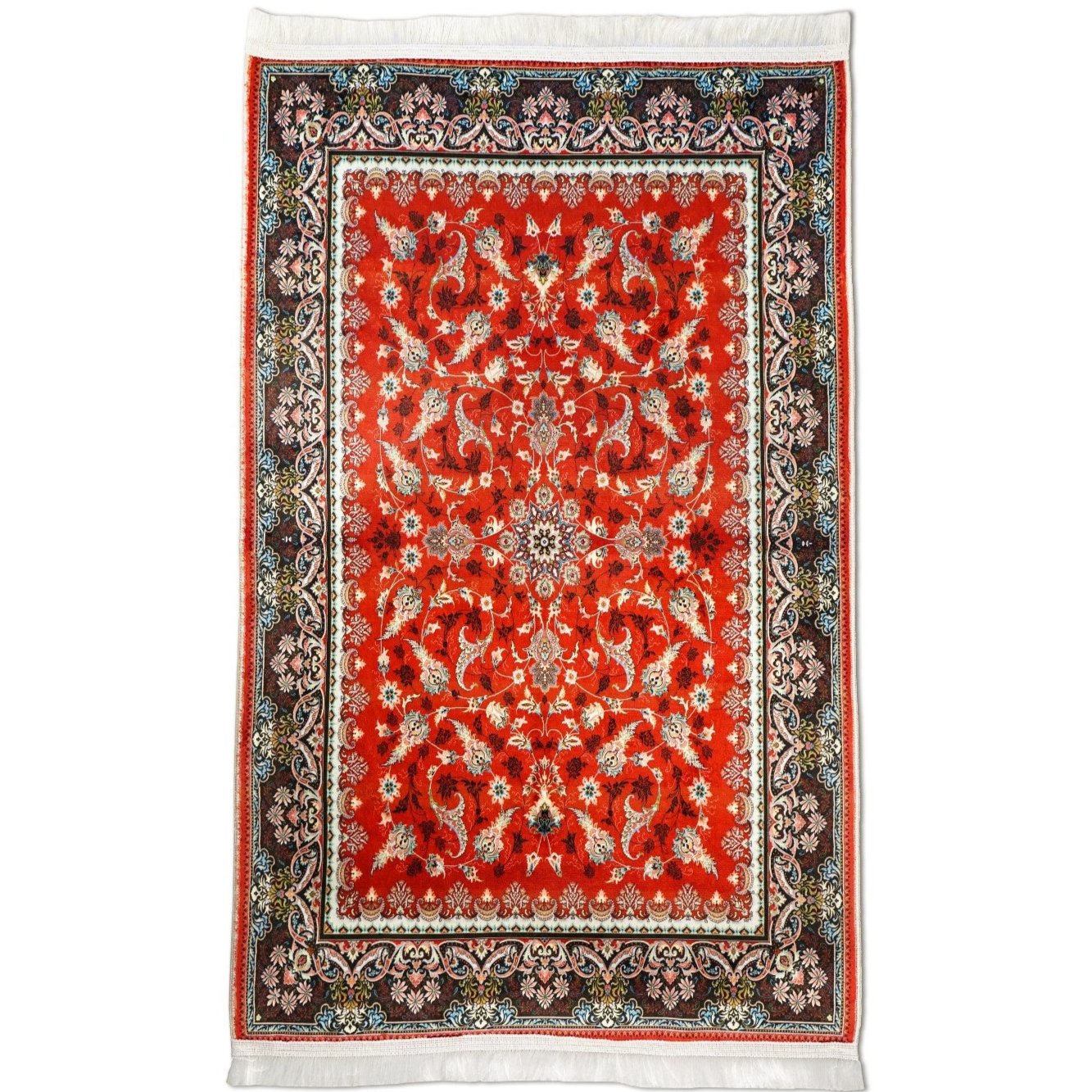 Premium Islamic Prayer Rug - Red Floral Design Prayer Mat for Muslims - Perfect for Home, Mosque & Travel Use