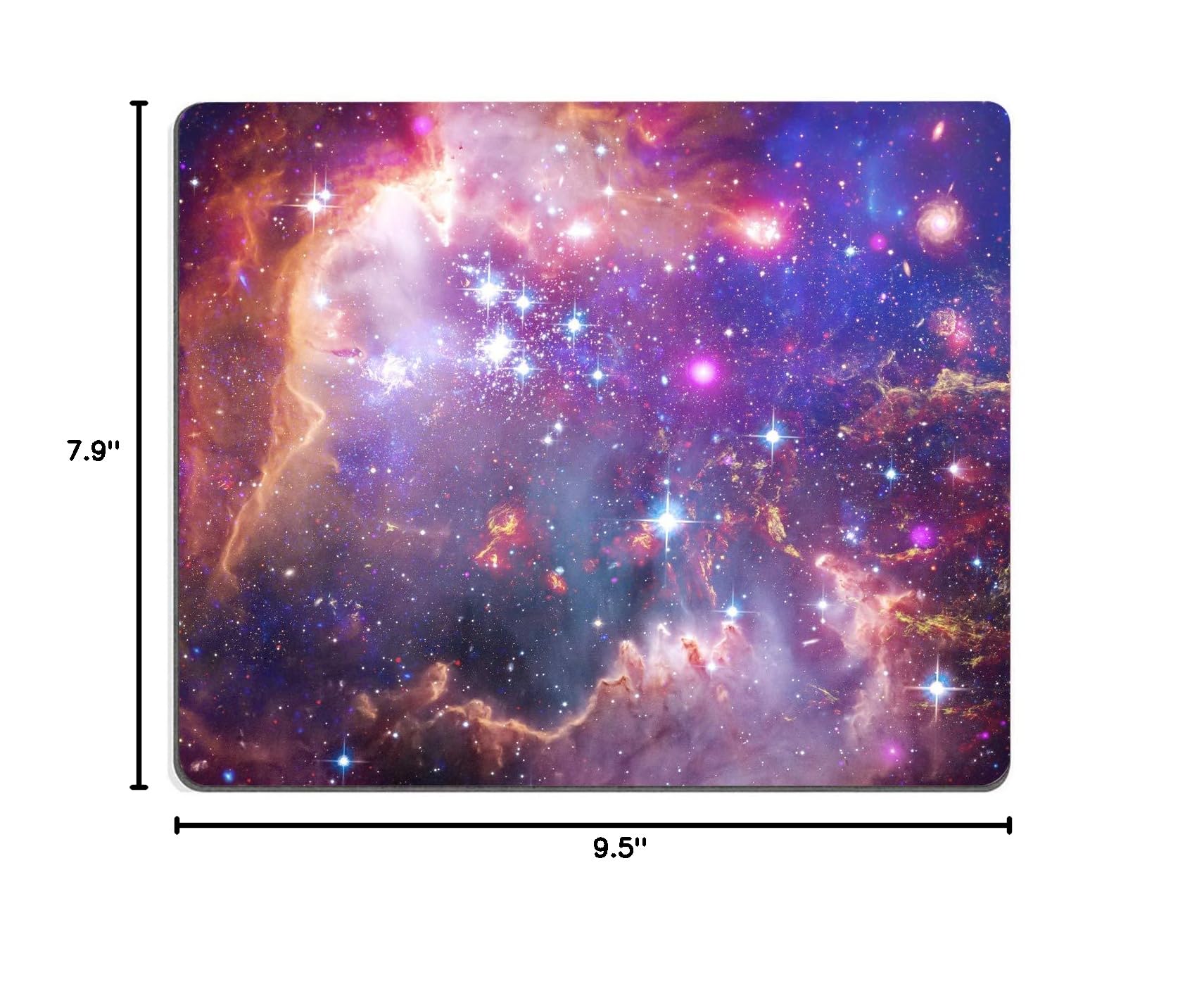 Bright Star Galaxy Gaming Mouse Pad - Non-Slip Rubber Base, Waterproof Square Mouse Mat for Office, Home & Travel (9.5