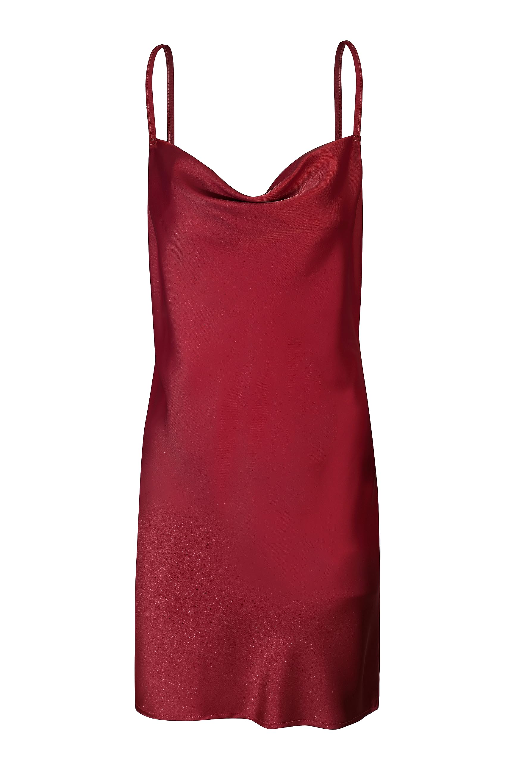 Elegant Women's Satin Slip Dress with Cowl Neck & Spaghetti Straps - Perfect for Cocktail Parties, Beach Outings & Evening Events
