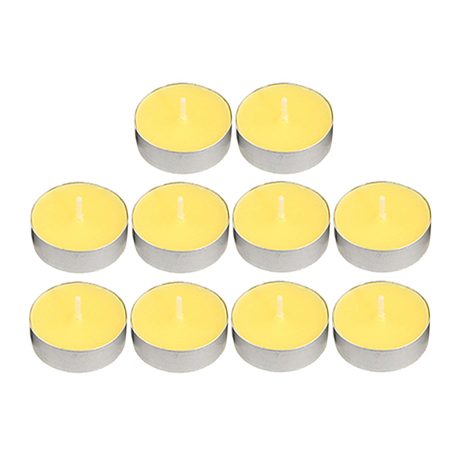 Multi-Color Scented Tea Light Candles - Smokeless Flameless Tealights for Home Decor, Restaurants & Romantic Dinners (Yellow) - Perfect for Weddings, Spa Relaxation & Aromatherapy