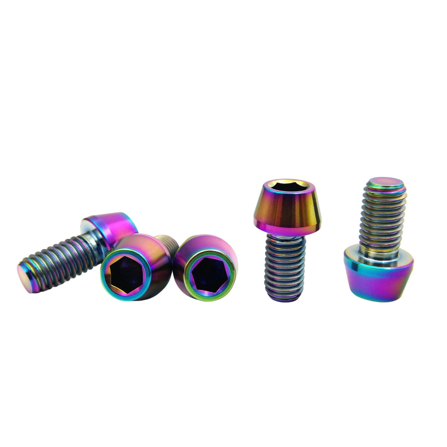 Rainbow Titanium M8 Bolts 5Pcs - Bike Stem Screws for Cycling