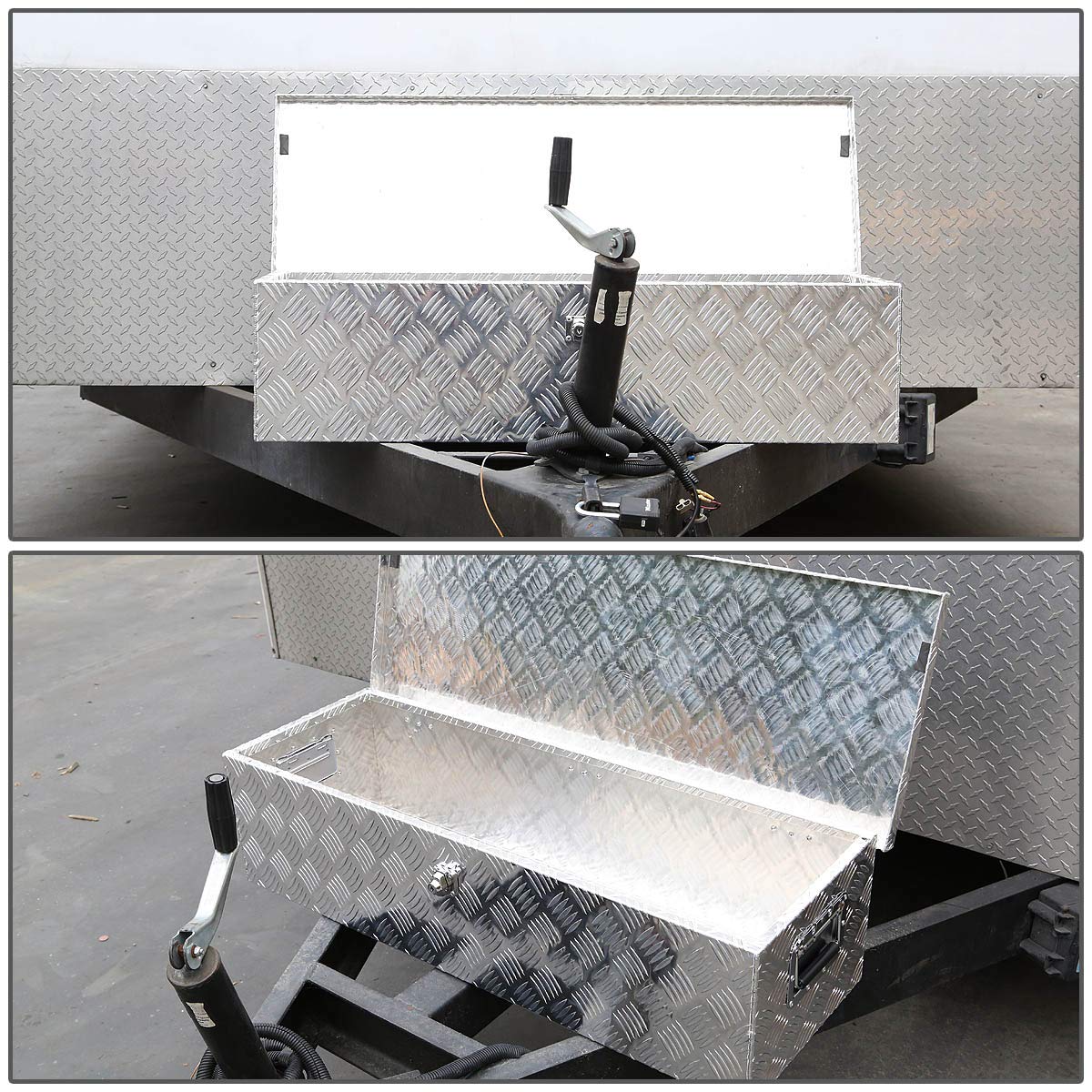 Auto Dynasty 30 x 13 x 10 Inches Aluminum Pickup Truck Bed Tool Box with Key Lock - Secure Storage for Truck Accessories, Camping Gear & Work Tools