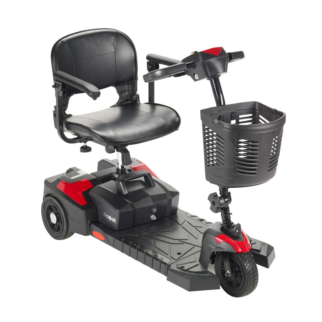 Drive Medical Spitfire Scout 3-Wheel Mobility Scooter - Lightweight & Portable for Seniors & Adults - Ideal for Shopping, Travel & Outdoor Activities