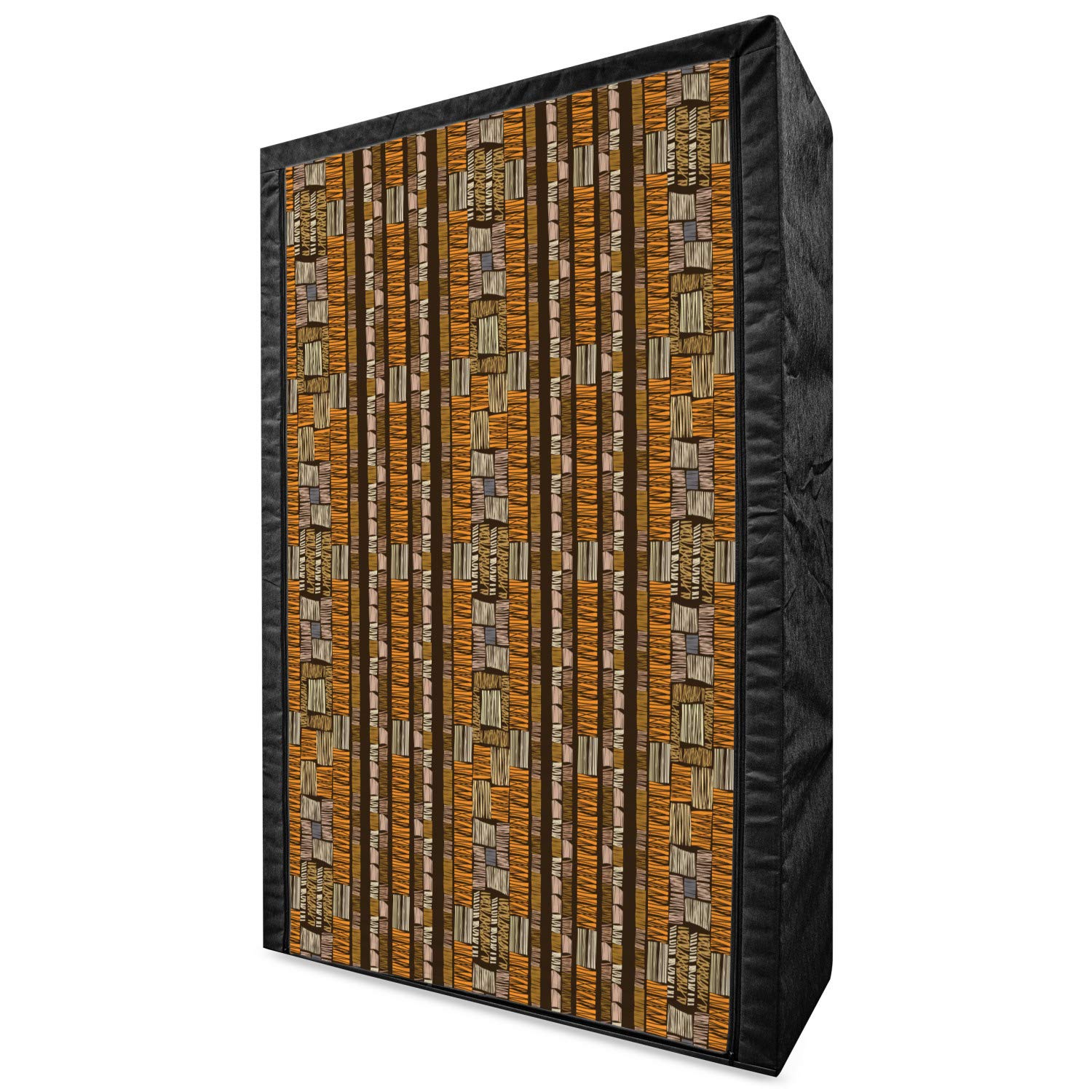 Ambesonne Ethnic Portable Fabric Wardrobe with Cultural Stripes & Timeless Earthy Motifs - 42.5