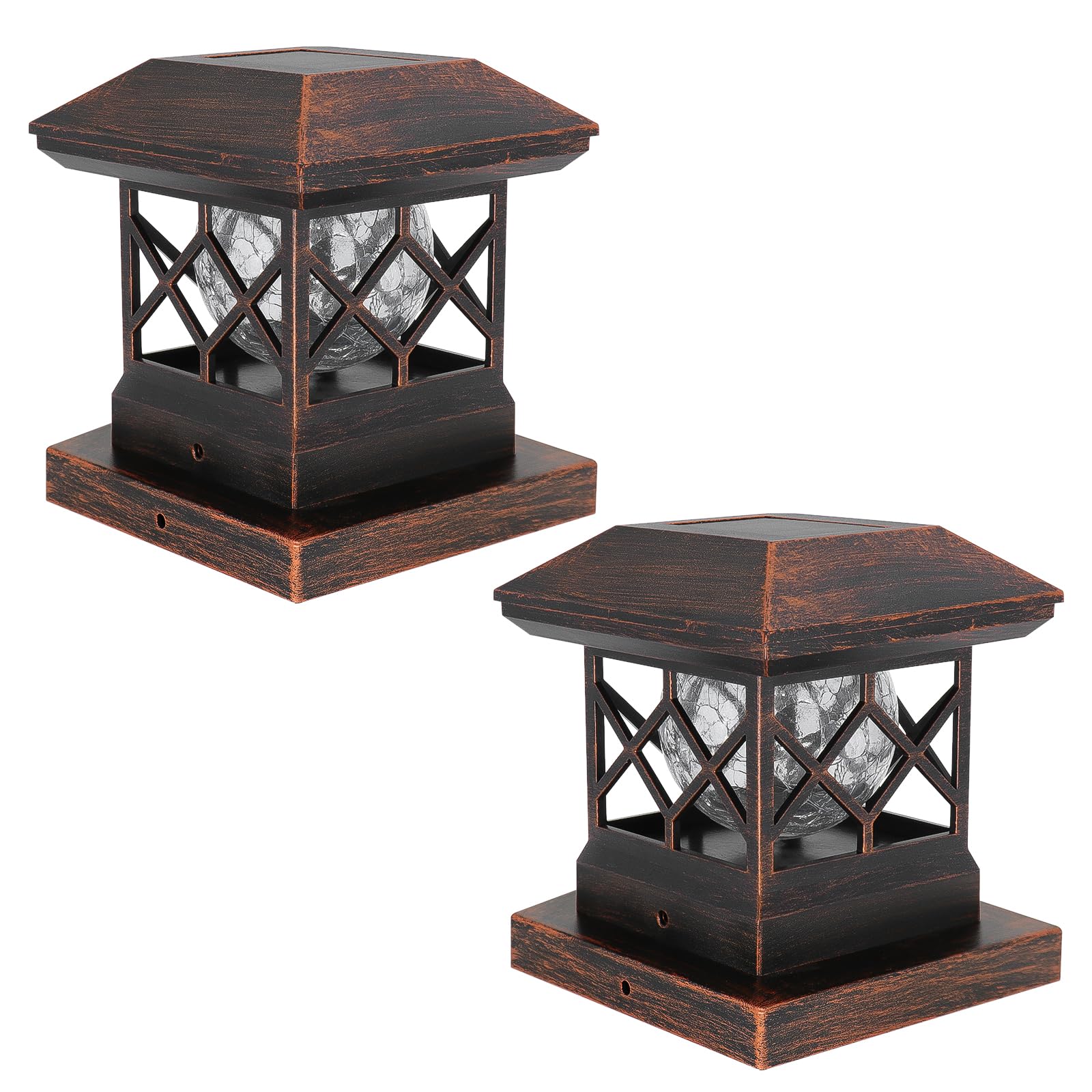 TWINSLUXES Solar Post Cap Lights Outdoor - Waterproof LED Fence Post Solar Lights for 3.5x3.5/4x4/5x5 Wood Posts - Perfect for Patio, Deck, Garden, Pathway, and Driveway Decoration & Lighting
