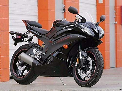 2006-2007 Yamaha YZF R6 R600 ABS Fairing Kit - Gloss Matte Black Red 06-07 Replacement Bodywork | Perfect for Motorcycle Restoration, Racing Upgrades & Custom Bike Builds