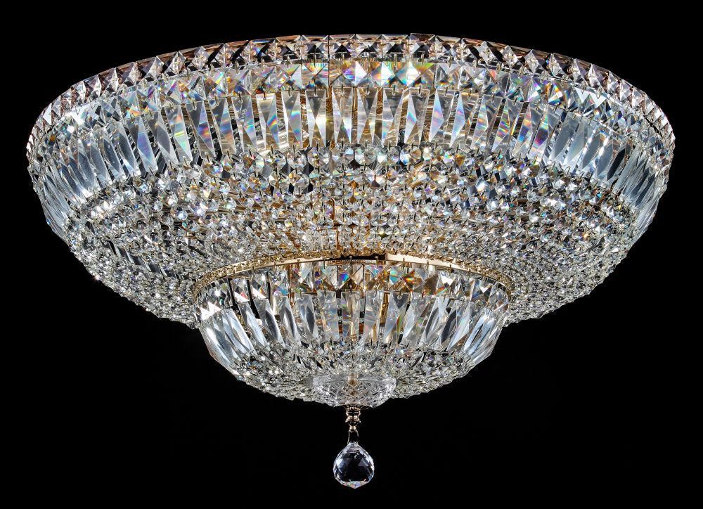 Basfor Crystal Ceiling Light Fixture - 16/12/3 Light Chandelier for Dining Room, Living Room & Bedroom - Elegant Modern Lighting for Home Decor