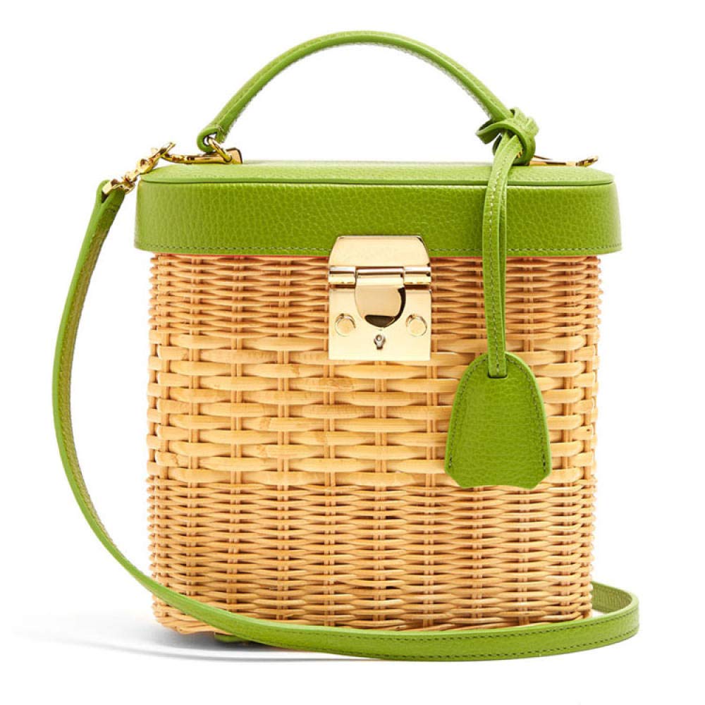 Stylish Leather Handbag & Rattan Shoulder Messenger Bag for Women - Perfect for Work, Travel, and Everyday Use