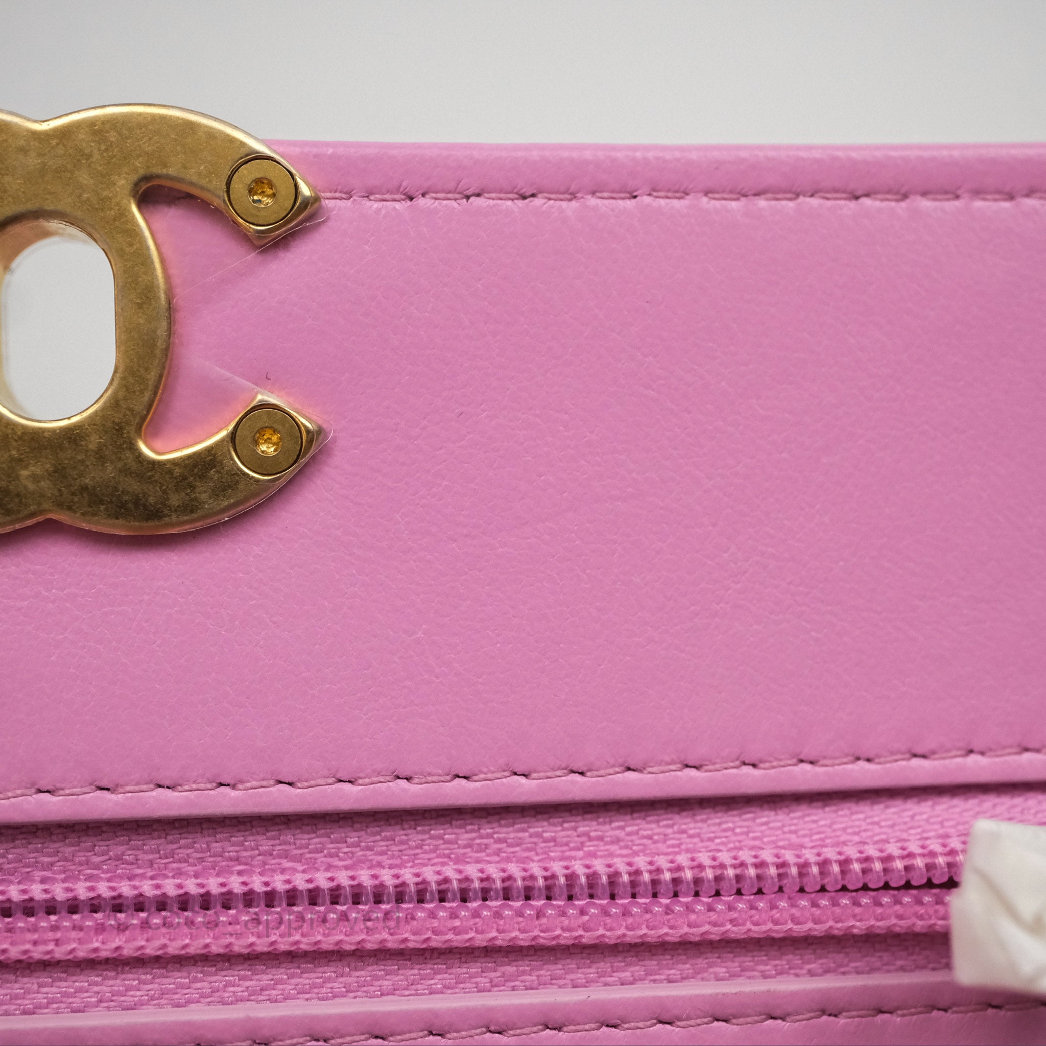 Chanel CC Chain Wallet On Chain WOC in Pink Lambskin with Aged Gold Hardware - Luxury Crossbody Bag for Women, Perfect for Evening Out & Special Occasions