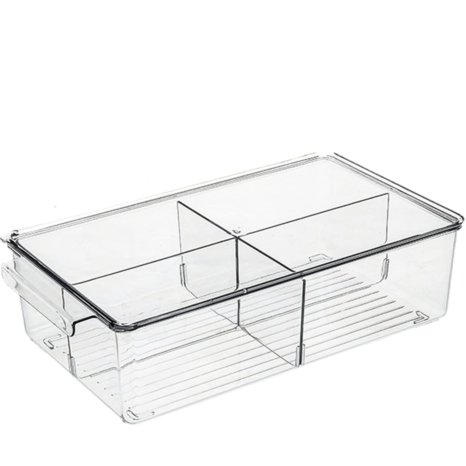 Clear Stackable Plastic Fridge Organizer Bins Set - Refrigerator & Pantry Storage Containers for Kitchen Organization (Perfect for Fruits, Vegetables, Leftovers & Snacks Storage)