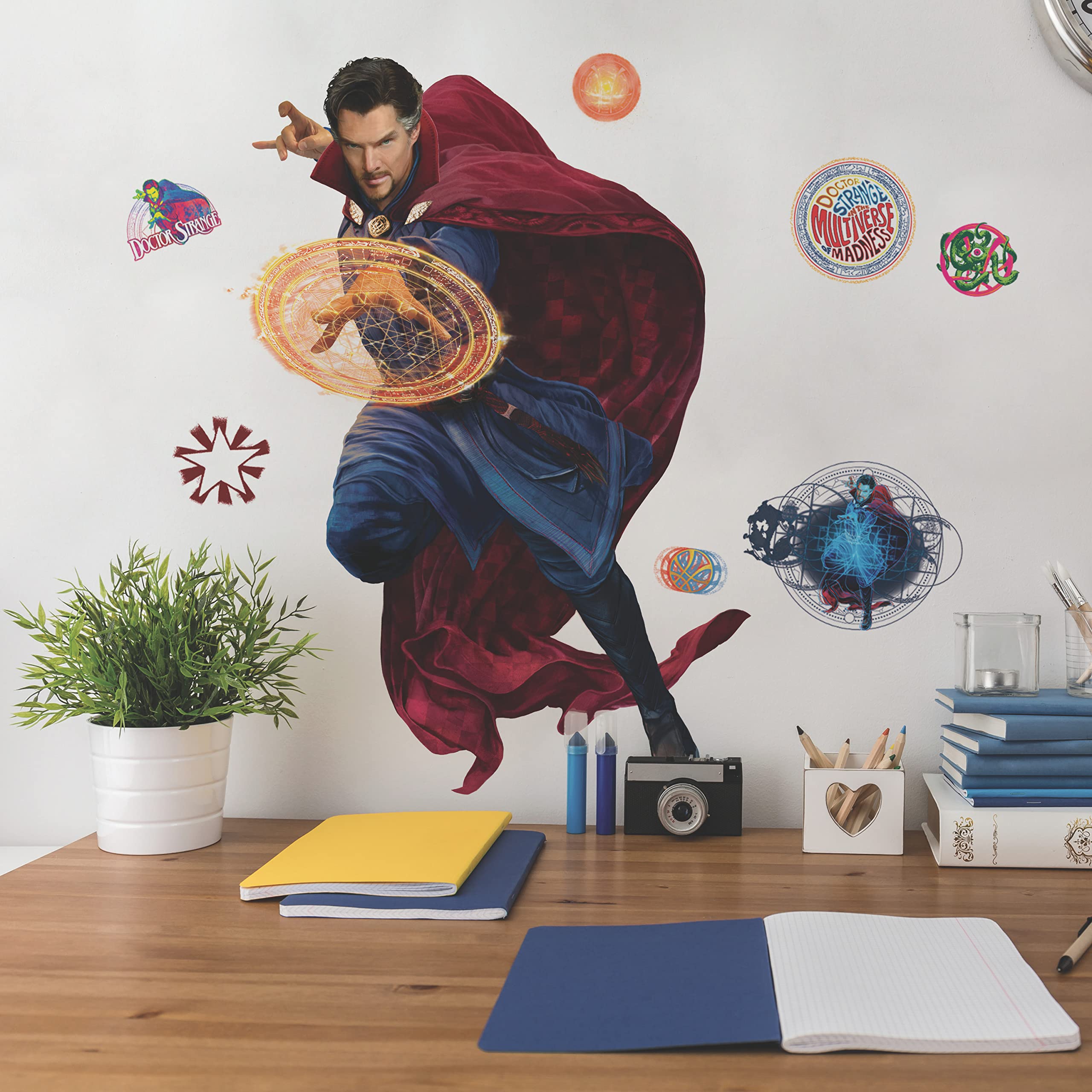 RoomMates RMK5121GM Doctor Strange Peel and Stick Giant Wall Decal - Easy-to-Apply Removable Wall Sticker for Kids Bedroom, Living Room & Home Decor - Perfect for Marvel Fans & Superhero Themed Rooms