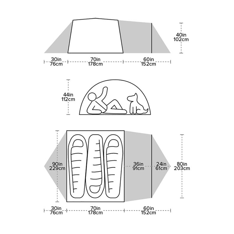 Big Agnes Blacktail 3 Hotel Tent - 3-Person Lightweight Backpacking Tent for Camping, Hiking & Outdoor Adventures | Waterproof & Spacious Design