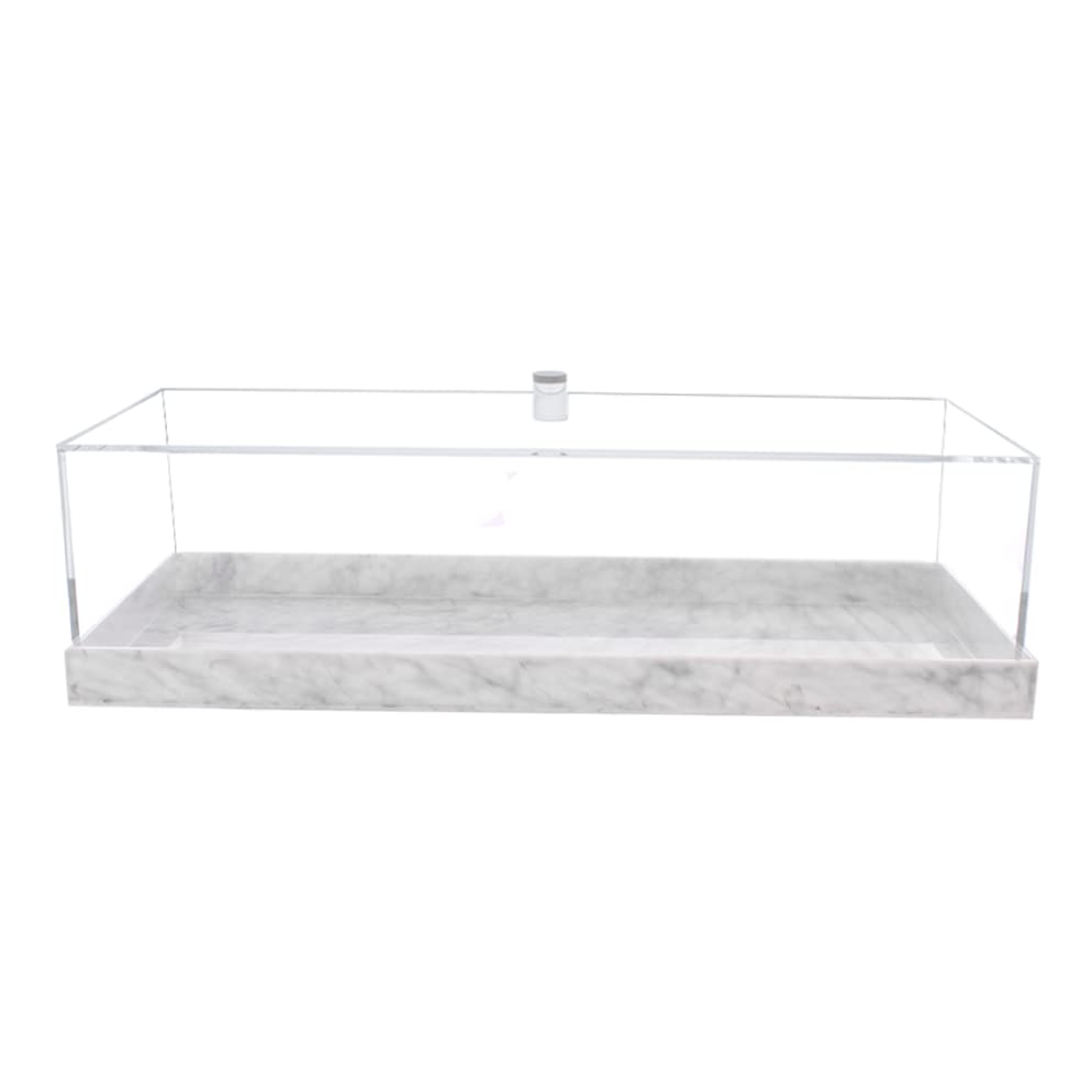 White Judaica Lucite Decorative Rectangular Bread Box for Kitchen - Perfect for Challah Storage, Kosher Homes & Jewish Holiday Dining