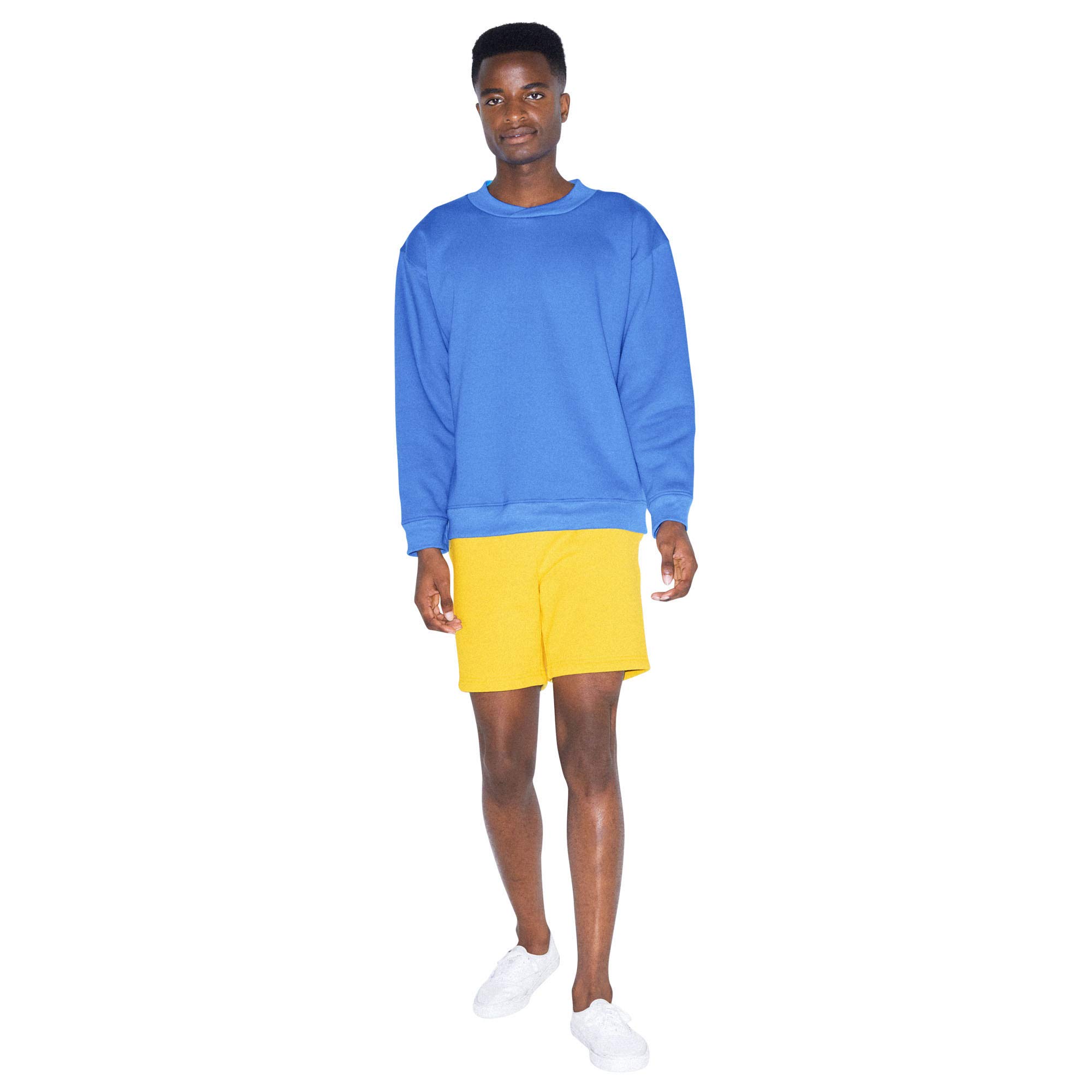 American Apparel Men's Flex Fleece Crossneck Long Sleeve Pullover Sweatshirt - Soft Comfortable Casual Wear for Gym, Workout & Everyday Use
