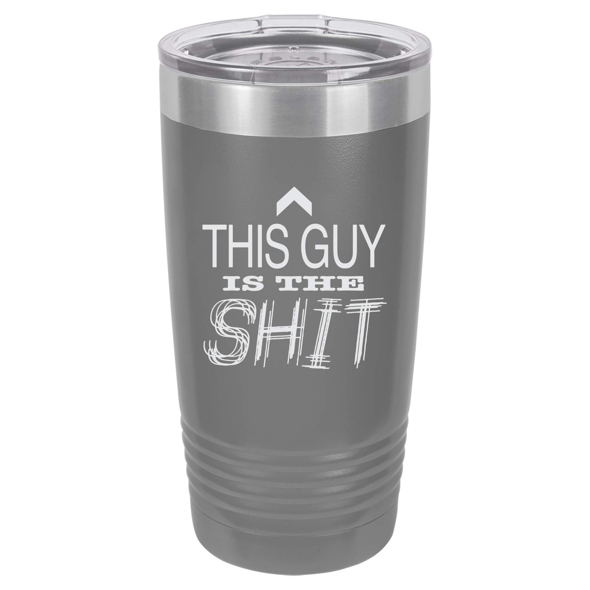 20oz Vacuum Insulated Travel Tumbler with Custom Engraving - Stainless Steel Grey Mug for Coffee, Tea & Cold Drinks | Perfect for Commuting, Camping & Office Use