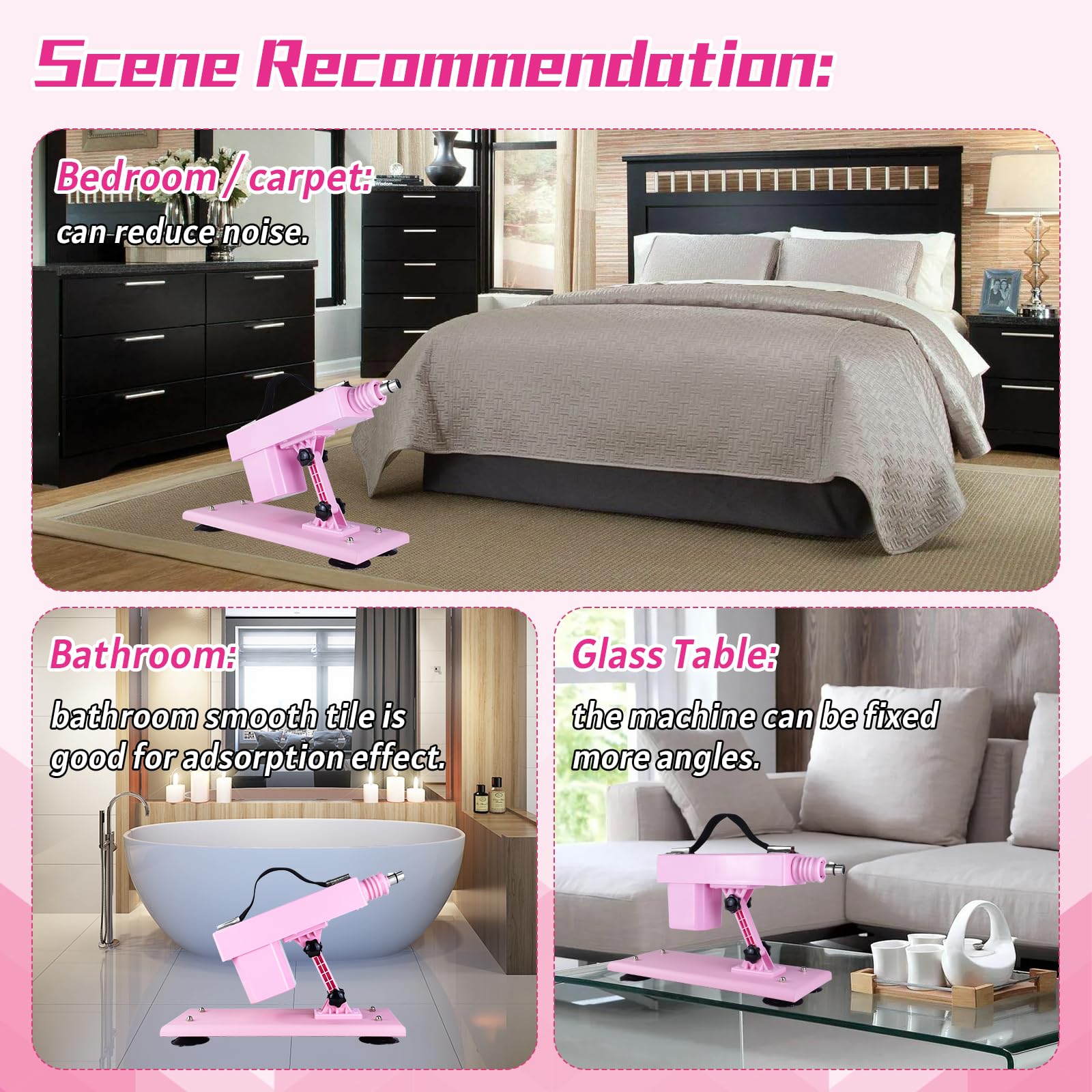 Automatic Thrusting Sex Machine for Women - Powerful Adult Toy with 3 XLR Attachments & Suction Cup Base - Perfect for Solo Play, Couples, and BDSM Scenes