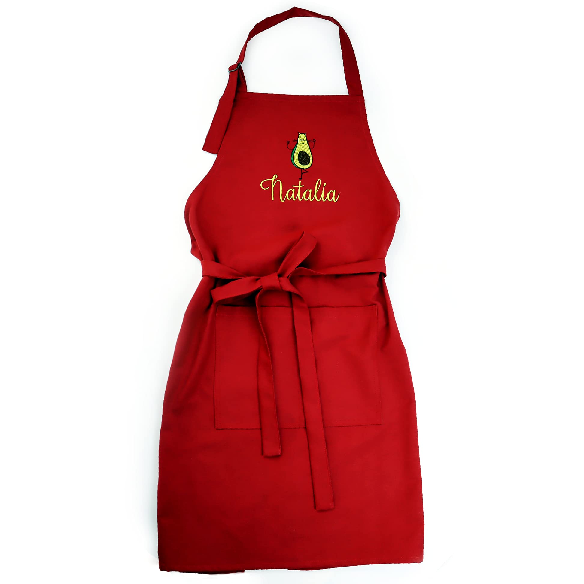 Personalized Apron for Kids & Adults - Adjustable Cooking, Baking, Gardening Apron Gift - Dark Red & Burgundy - Perfect for Home Chefs, BBQ Parties & DIY Crafts