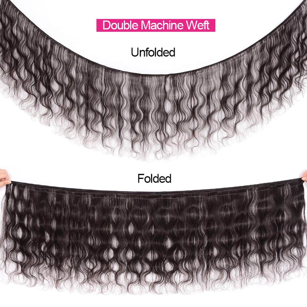 10A Brazilian Body Wave Virgin Hair Weave - 3 Bundles with Lace Closure (10 12 14+10Closure) | Unprocessed 100% Human Hair Extensions | Natural Color | Free Part | For Styling, Volume & Length | Perfect for Daily Wear, Parties & Special Occasions