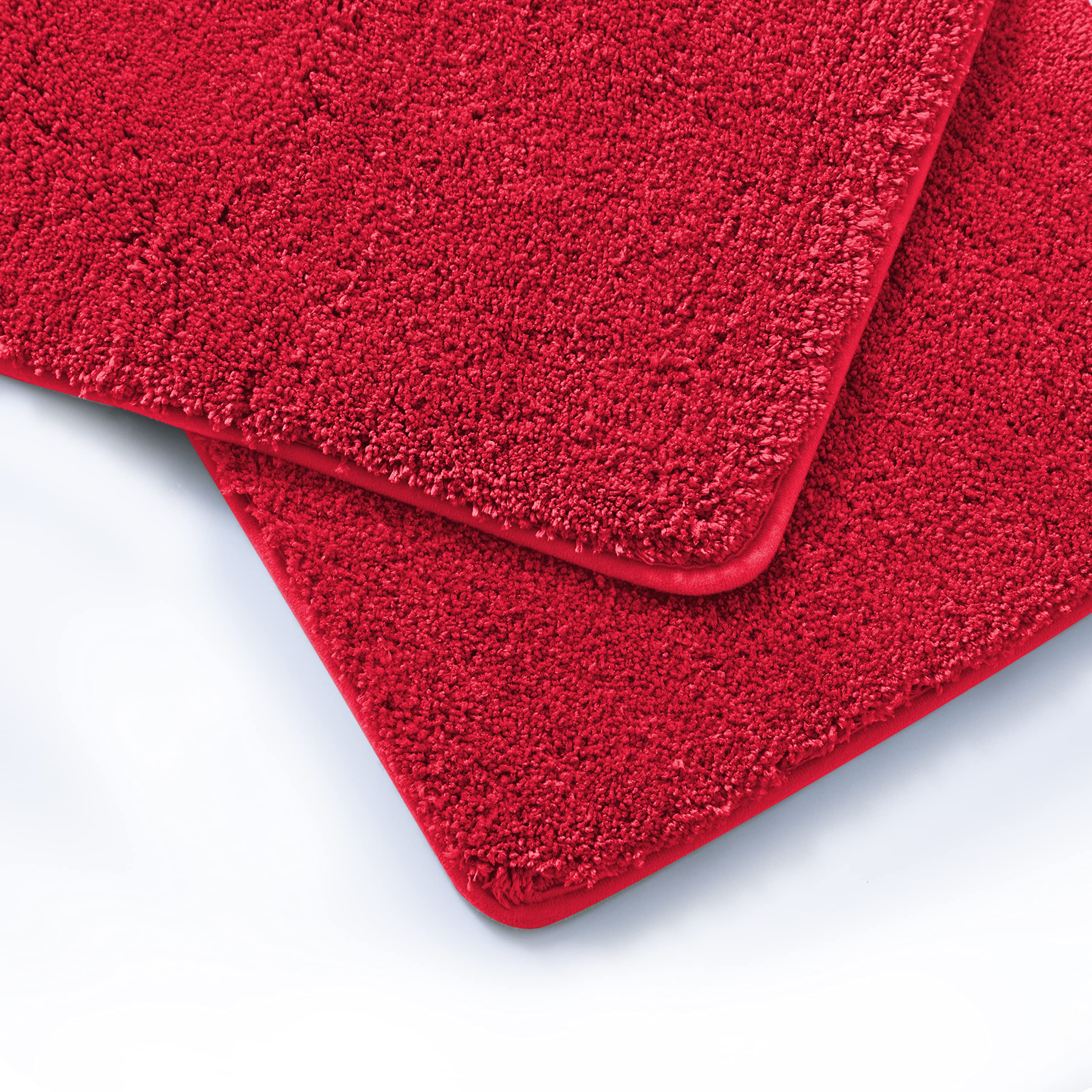 Yafa Home Fashion 2-Piece Soft Microfiber Bath Rug Set - Non-Slip Rubber Backing, Machine Washable Shaggy Bath Mats for Bathroom, Tub & Shower - Perfect for Cozy Bathroom Decor & Safe Floor Protection