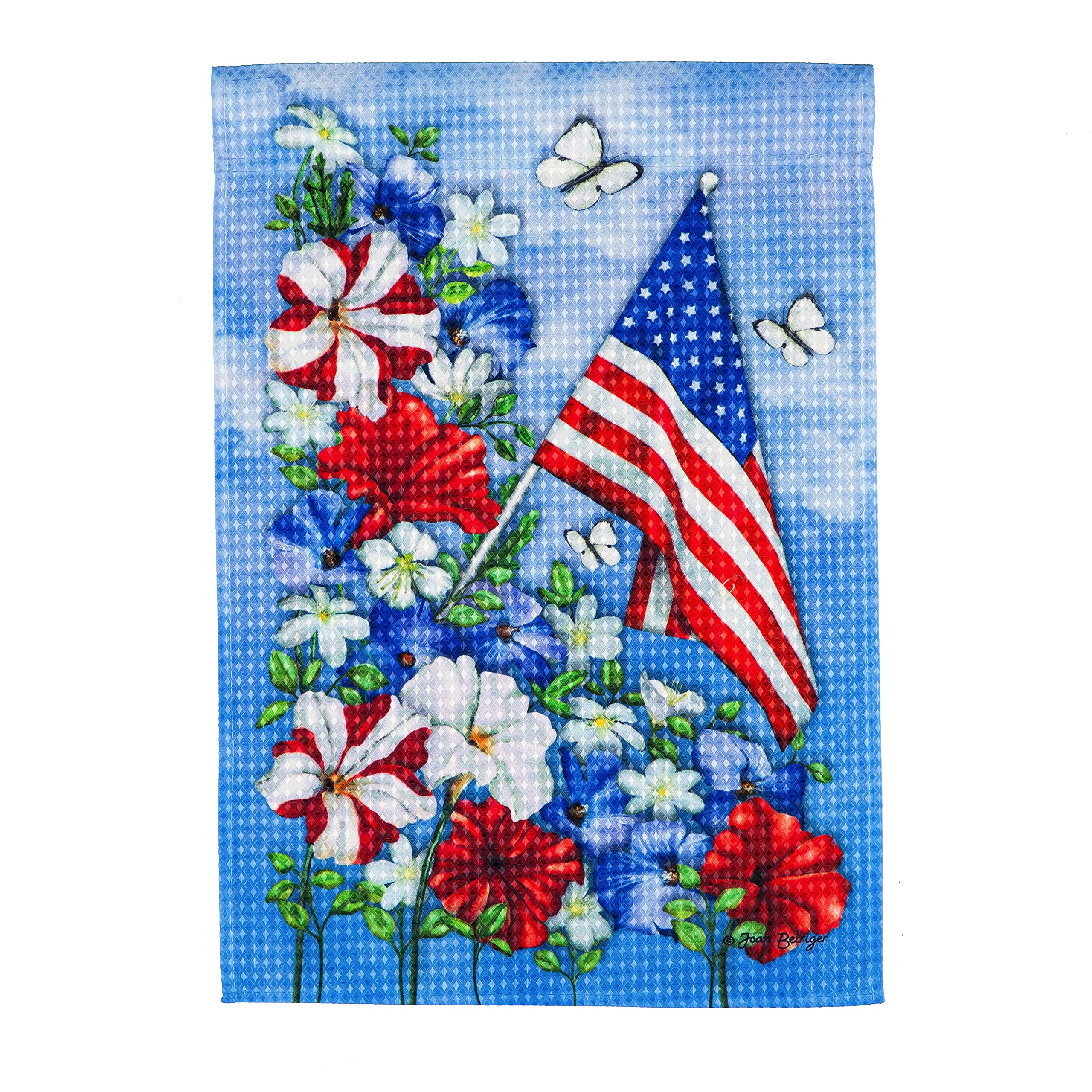 Evergreen Patriotic Garden Waffle Flag - Durable Outdoor American Decor for Yard, Porch & 4th of July Celebrations