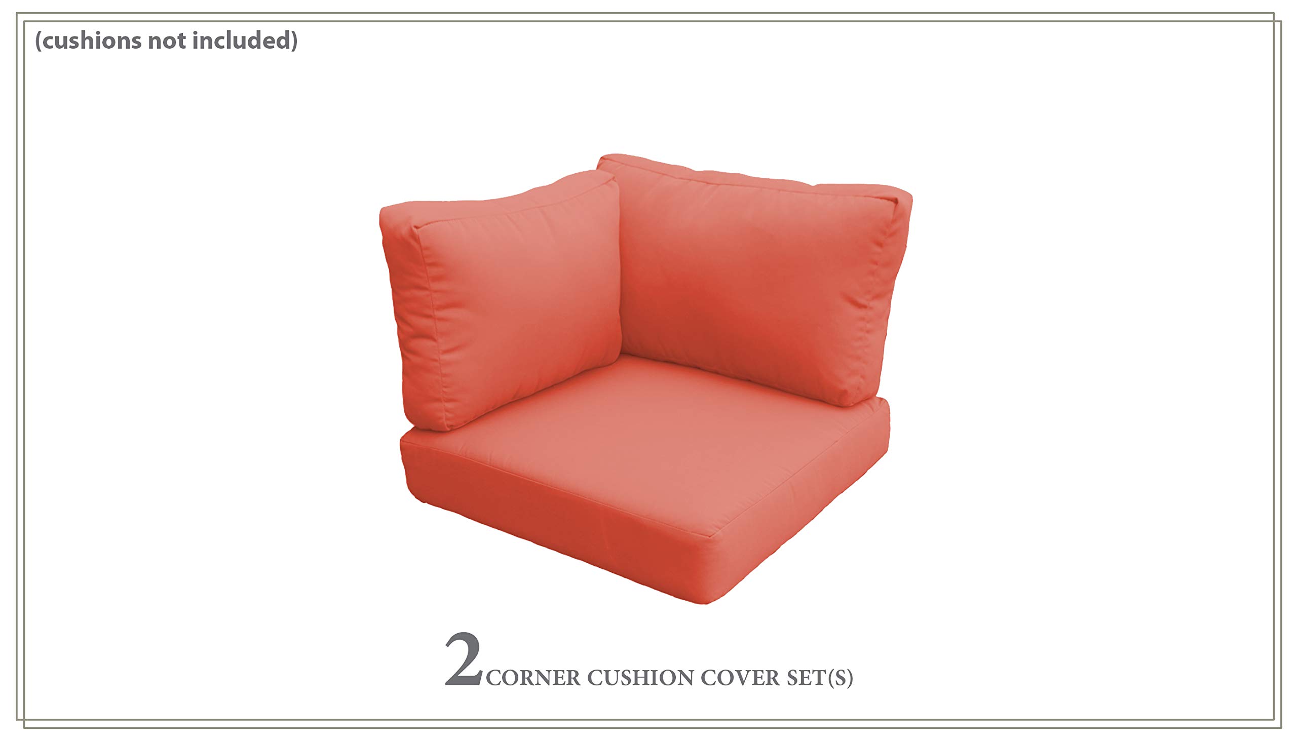 TK Classics High Back Cover Set in Tangerine for Barbados-03b Outdoor Furniture - Replacement Cushion Covers for Patio, Poolside & Garden Lounge Chairs (Cushions Not Included)