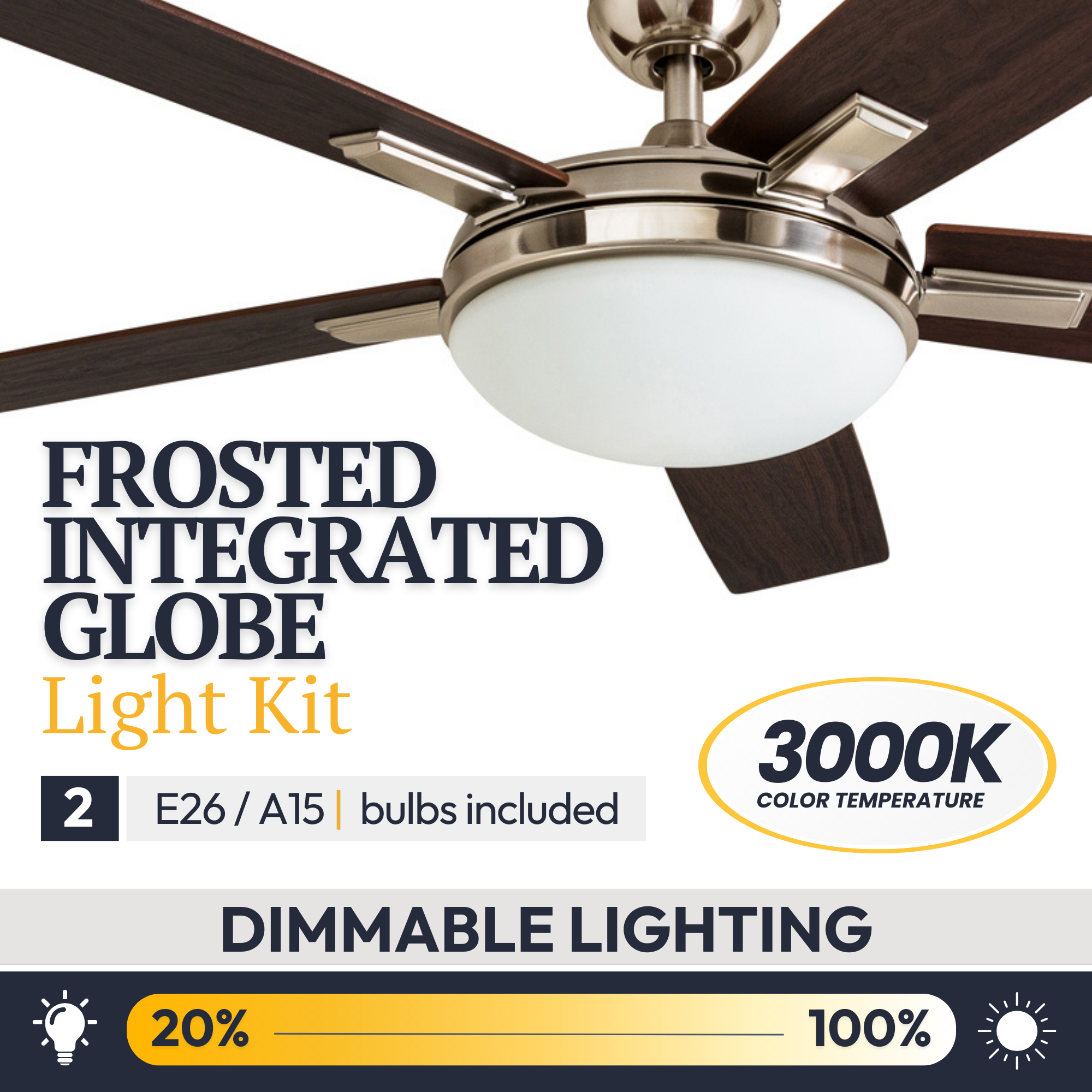 52 Inch Emporia Brushed Nickel Ceiling Fan with Remote Control - Perfect for Living Room, Bedroom, and Outdoor Patio Cooling