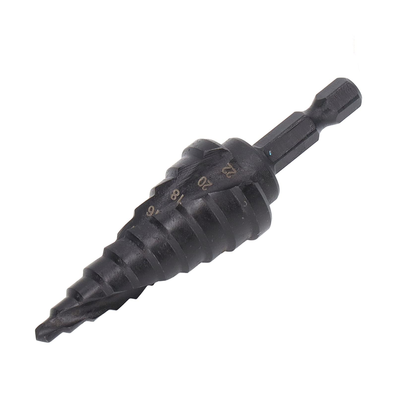 HSS Step Drill Bit with Dual Flute Spiral Groove - 10 Steps (4-22mm) - Hex Shank for Power & Cordless Drills - Perfect for Metal, Wood & Plastic Drilling - Ideal for DIY, Construction & Automotive Projects