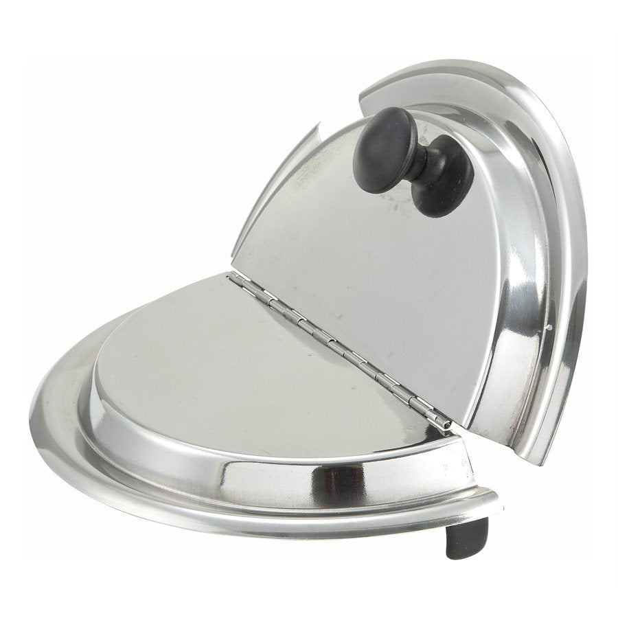 Winco Stainless Steel Hinged Inset Cover with Handle for 7 Quart Containers - Perfect for Food Storage, Meal Prep & Commercial Kitchen Use