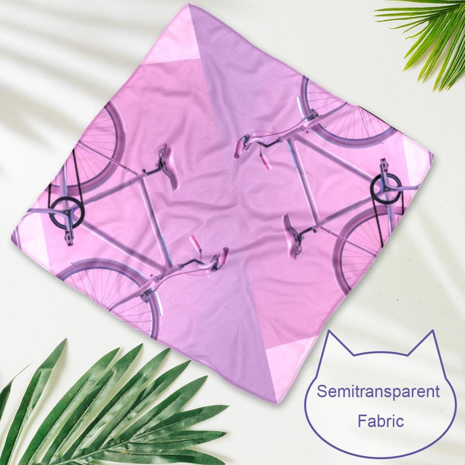 Dog Bandanas for Small & Large Dogs - 2-Piece Set with Bike Pink Pattern - Adjustable Pet Scarf & Bandana for Dogs - Perfect for Outdoor Adventures, Pet Parties & Daily Walks