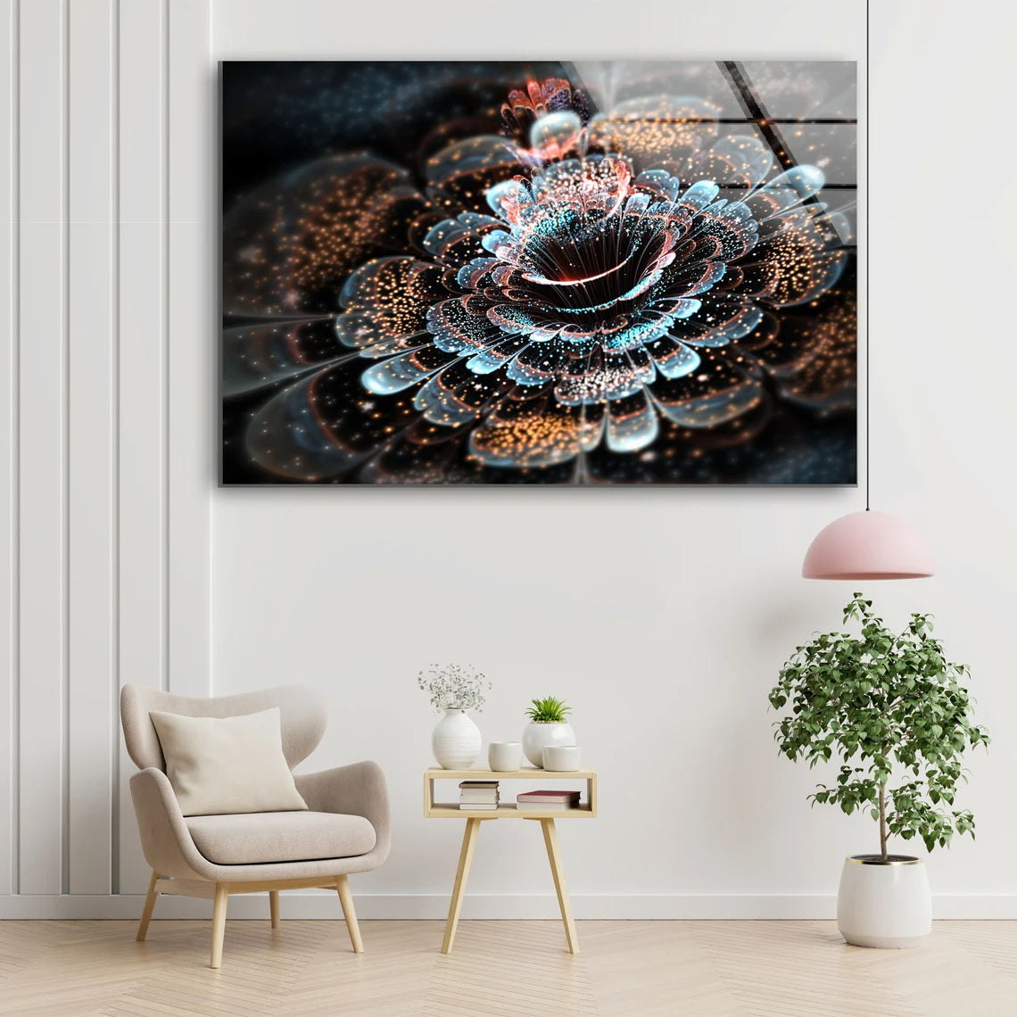 3D Flower Pattern Acrylic Glass Print - Modern Wall Art Decor - 100% Made in Australia - Ready to Hang - Perfect for Living Room, Bedroom & Office Decor