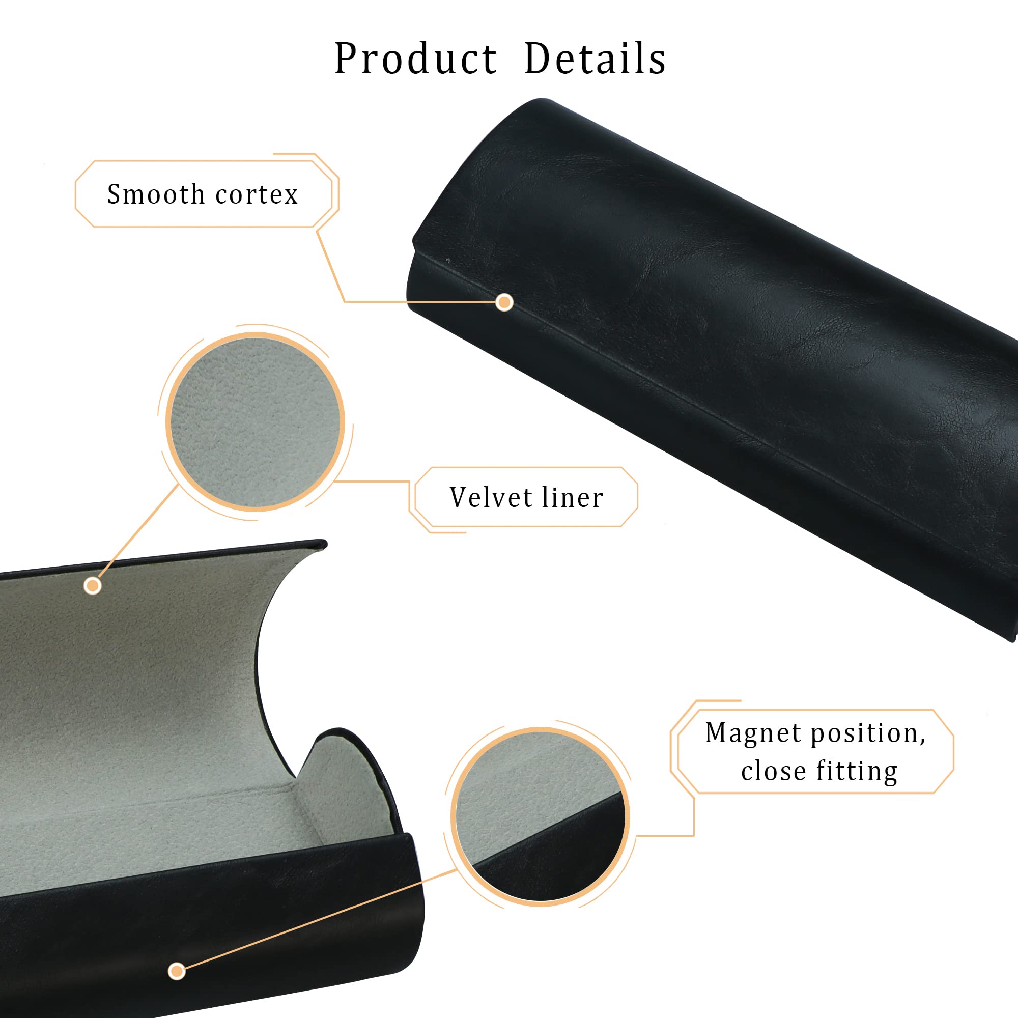Premium Hard Shell Eyeglass Case - Durable PU Leather Sunglass Holder for Women & Men | Portable, Lightweight & Stylish | Perfect for Travel, Work & Everyday Use