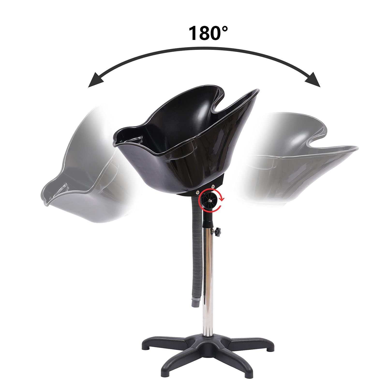 Portable Hair Washing Station - Adjustable Height Salon Shampoo Sink with Drain Hose | Deep Shampoo Basin for Hair Treatment & Washing | Perfect for Home Salon, Barber Shop & Mobile Hair Services